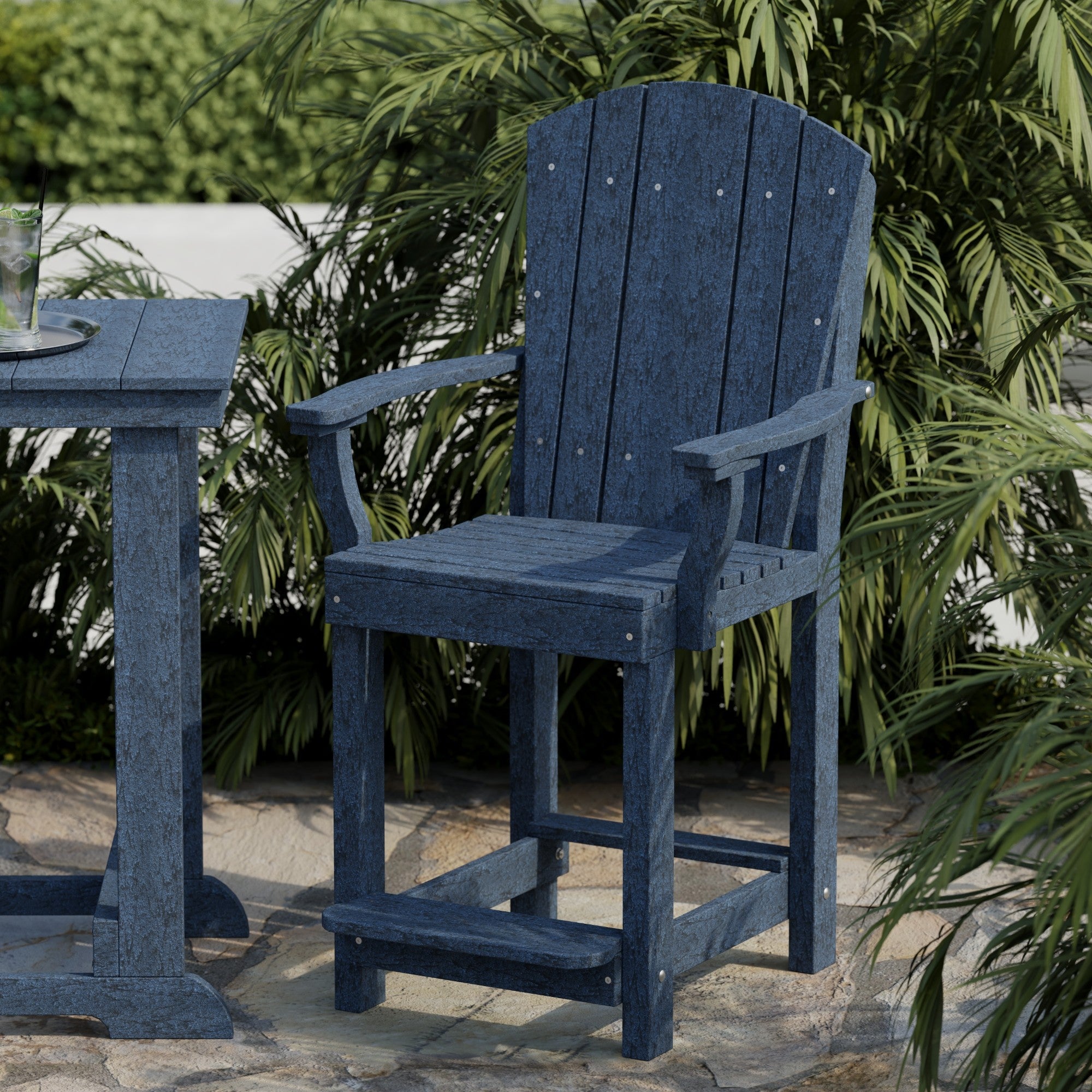 Heritage 3-Piece Patio Counter Height Bar Set - Outdoor Bistro Table & Stools for Backyard, Deck, Garden, Poolside Dining & Entertaining