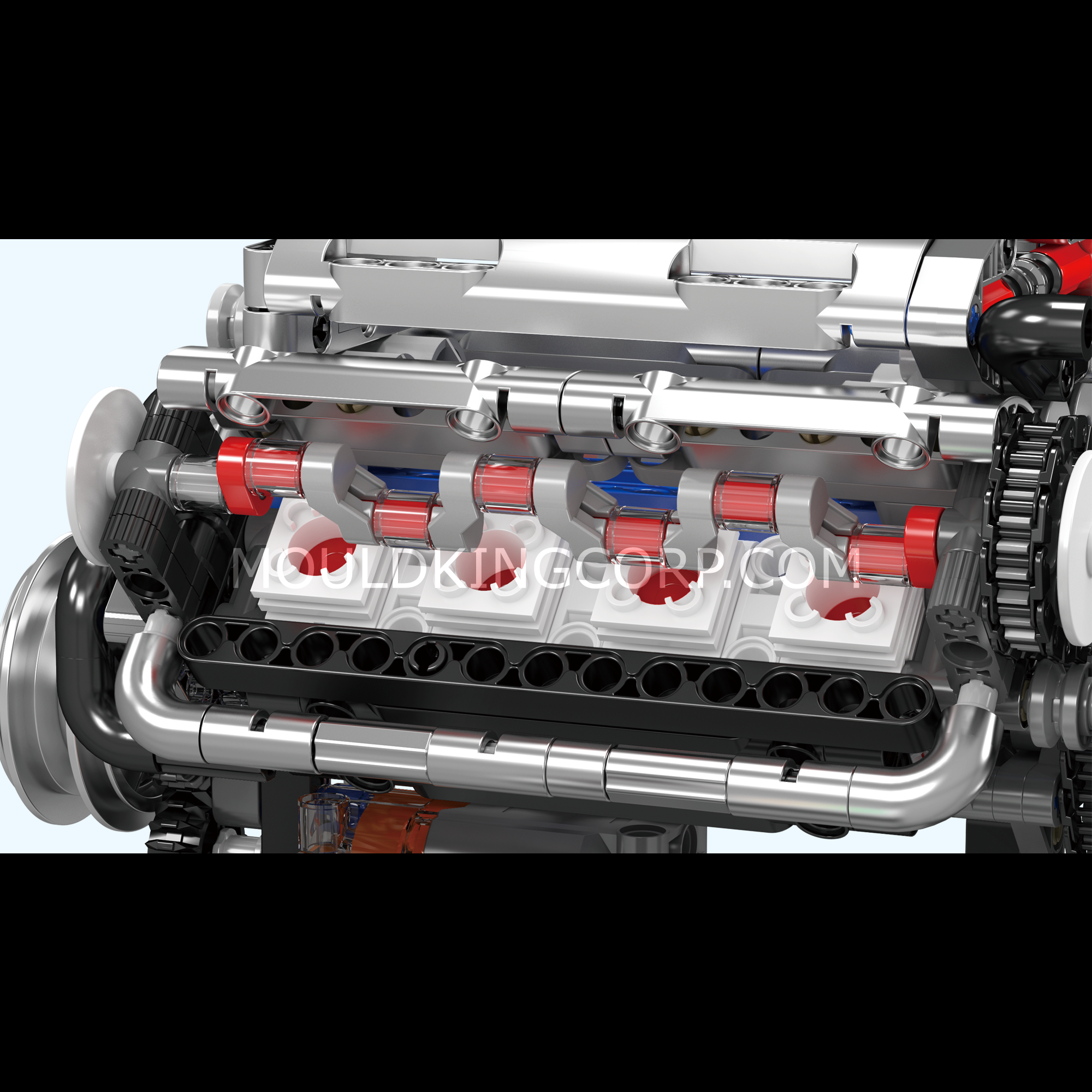 Mould King 10088 Motorized V8 Engine Model Building Kit - 535 Pieces DIY STEM Toy for Adults & Teens | Perfect for Engineering Enthusiasts, Home Decor & Educational Projects