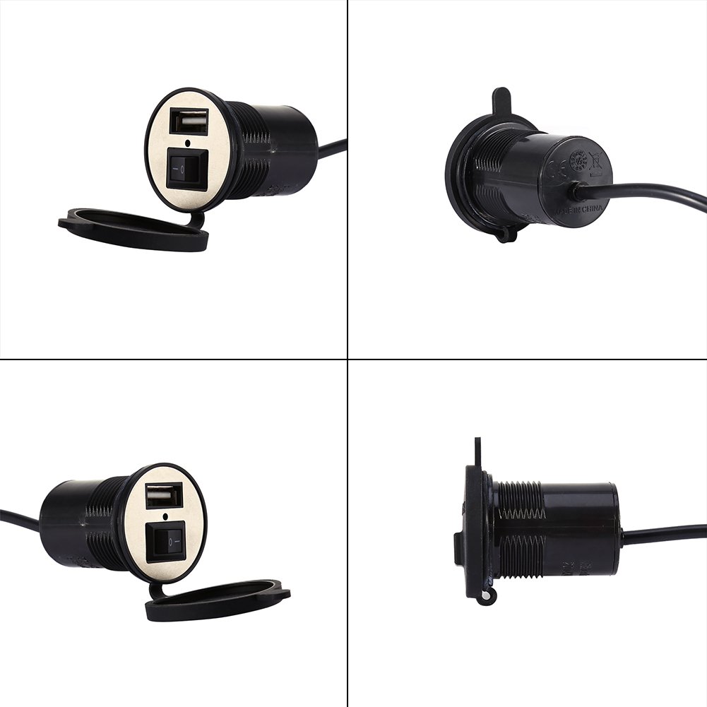 Waterproof 12V Motorcycle USB Charger - Power Socket for Phones on Rides
