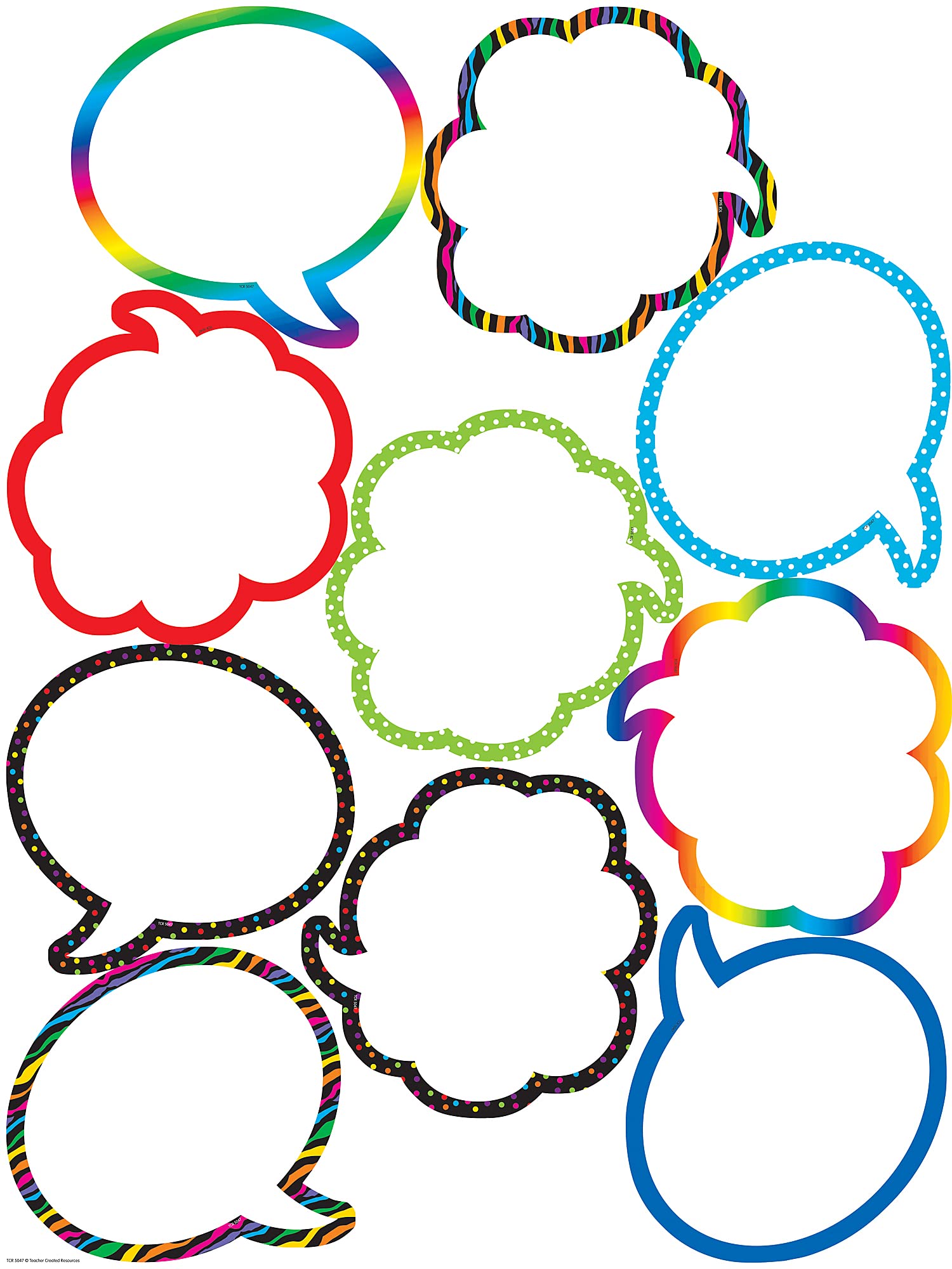 Teacher Created Resources Speech & Thought Bubbles Accents (5047) - Multi-Color Classroom Decorations for Bulletin Boards, Presentations & Creative Writing Activities