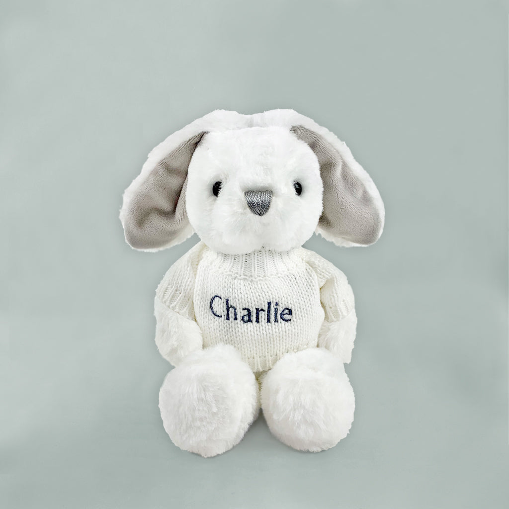 Personalized Little Bunny Bathrobe and Hamper Set for Toddlers 1-2 Years - Soft Grey with White Trim | Perfect for Baby Showers, Birthday Gifts & Nursery Decor
