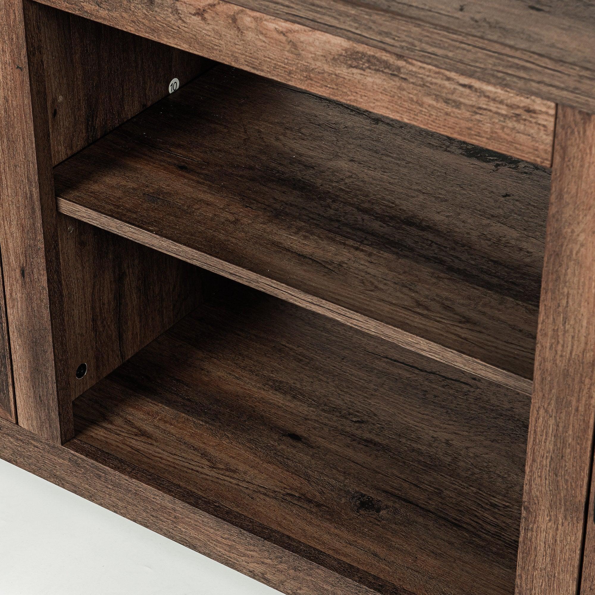 Rustic Farmhouse TV Stand for 58 Inch Flat Screen - Solid Wood Entertainment Center with Storage Cabinet - Perfect for Living Room, Home Theater & Family Room Decor