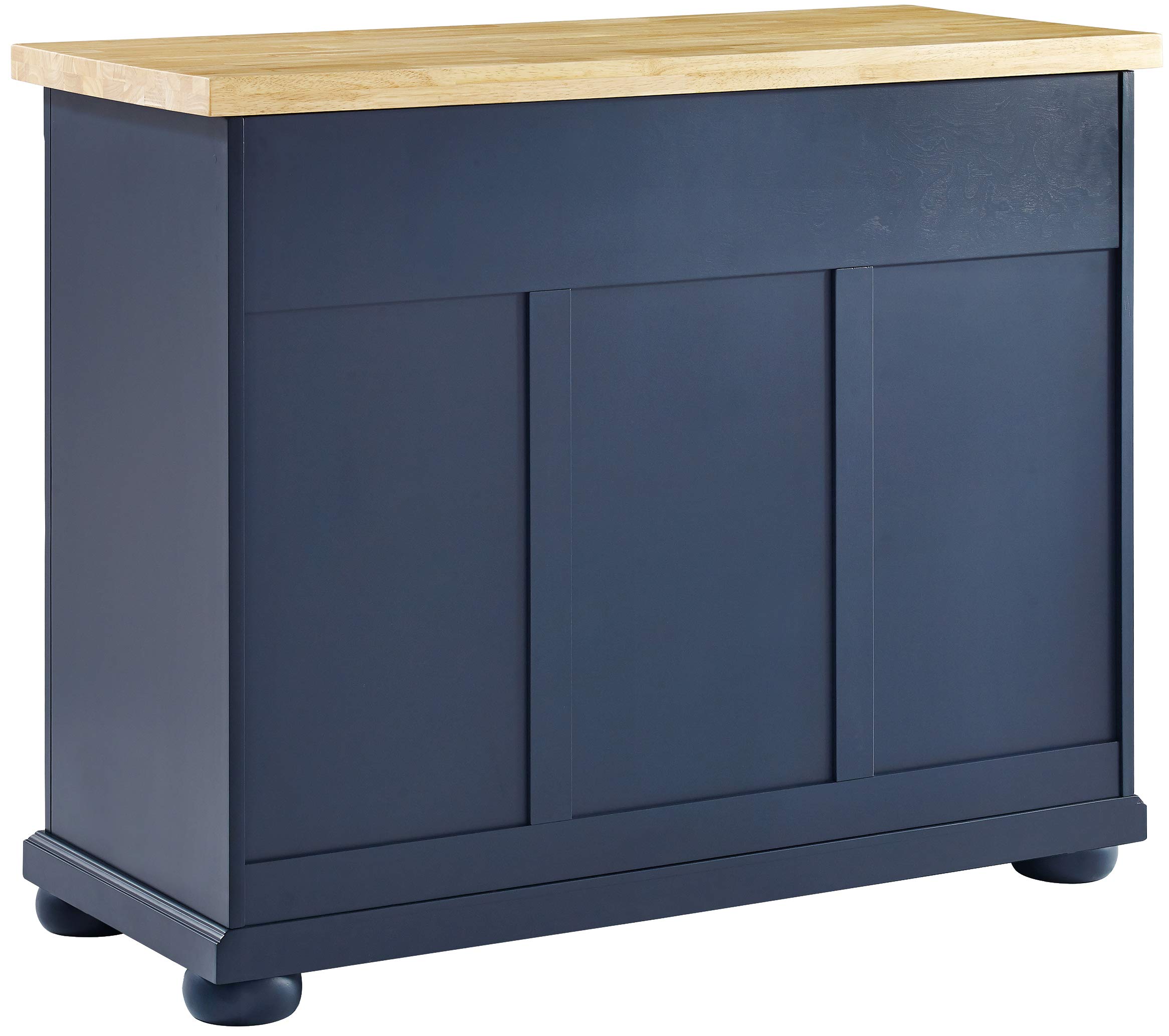 Crosley Furniture Madison Kitchen Island with Storage Shelves & Drawers - Microwave Stand, Coffee Bar Organizer - Navy Blue for Modern Farmhouse & Small Kitchen Spaces