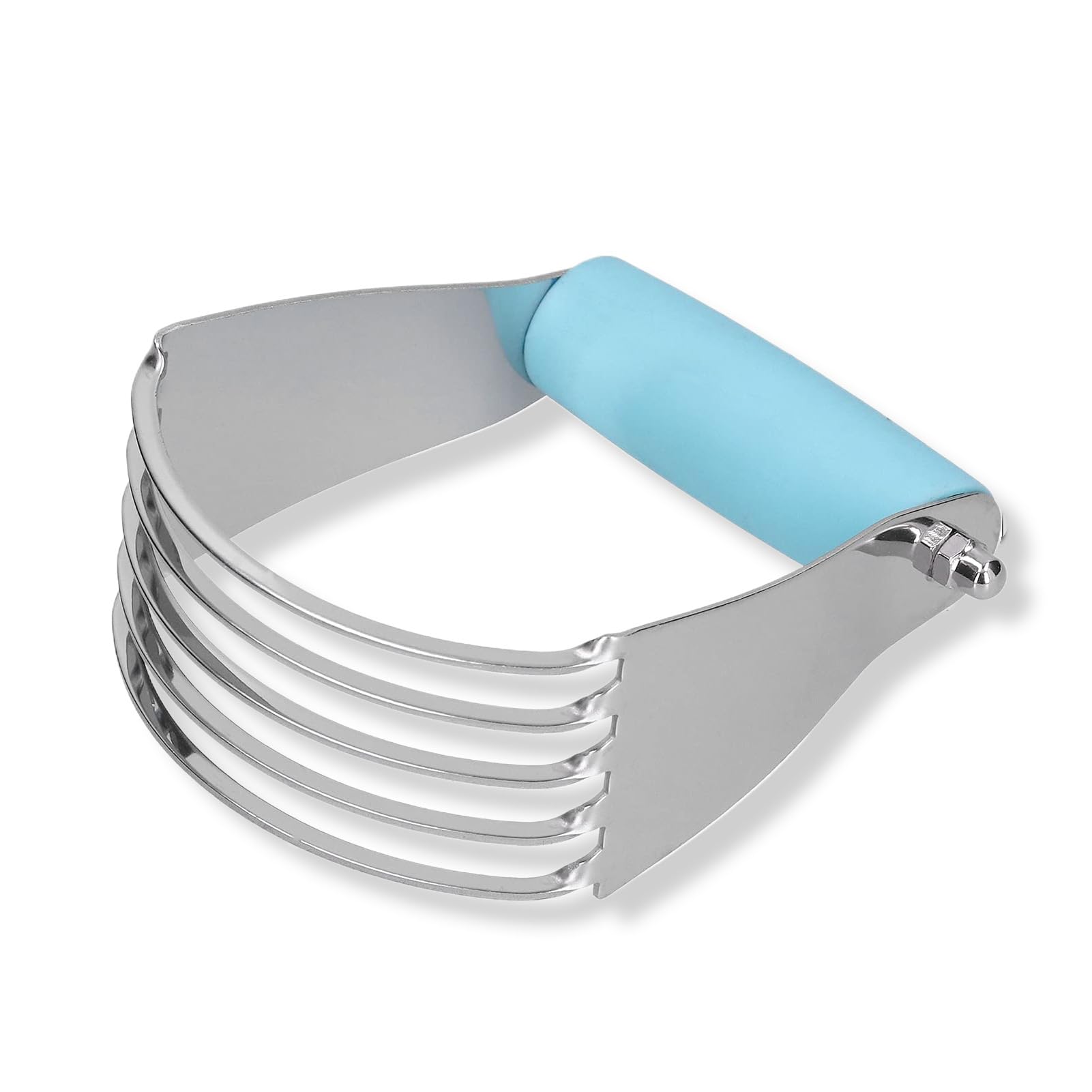 Professional Stainless Steel Pastry Blender - Heavy Duty Dough Cutter with Soft Grip Handle for Baking Pies, Cakes, Cookies & Pastries | Perfect for Home Bakers & Professional Chefs (Blue)