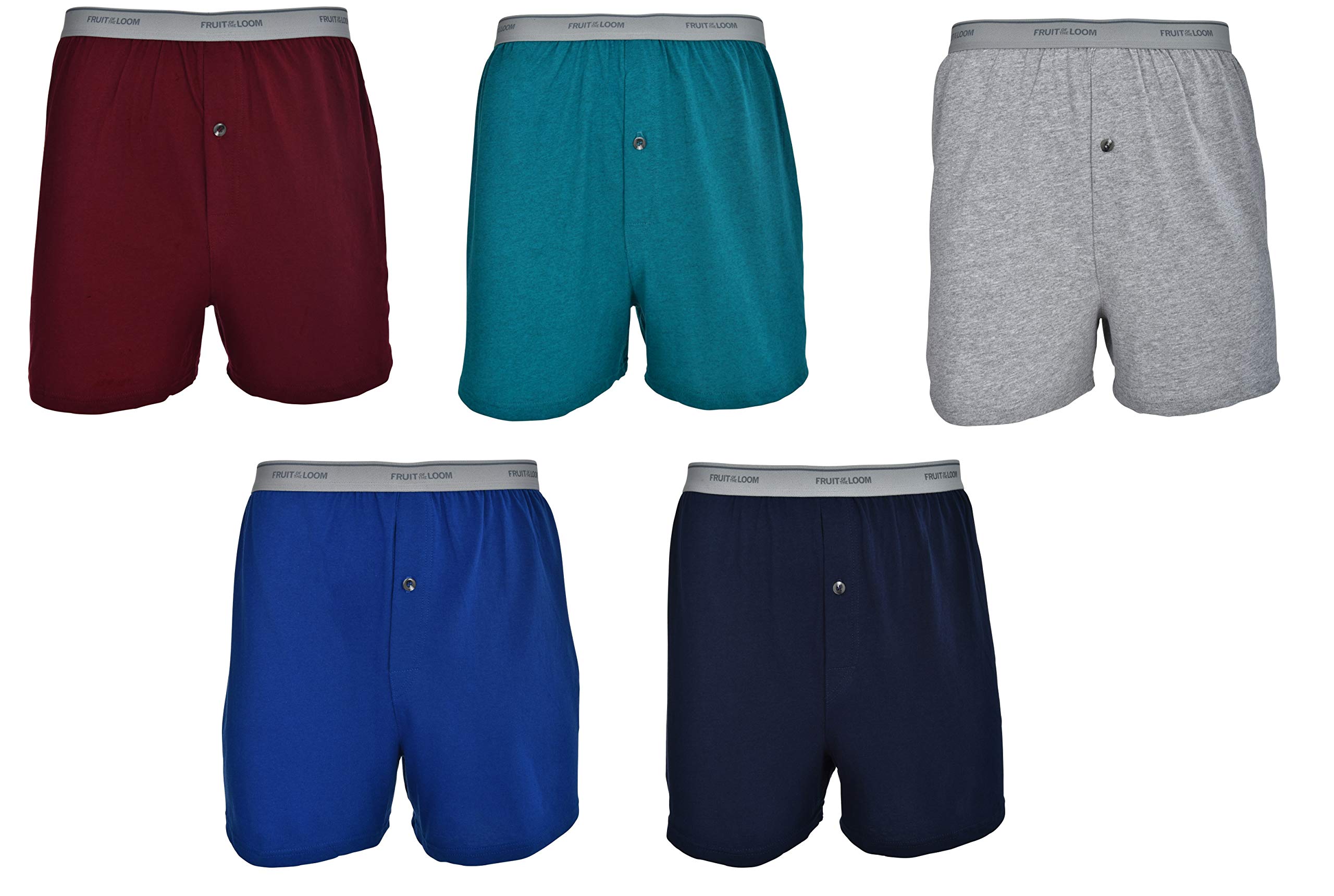 Fruit of the Loom Men's Soft Stretch-Knit Boxer Briefs Multipack - 3/5 Pack Comfortable Underwear for Everyday Wear, Workout & Sleep