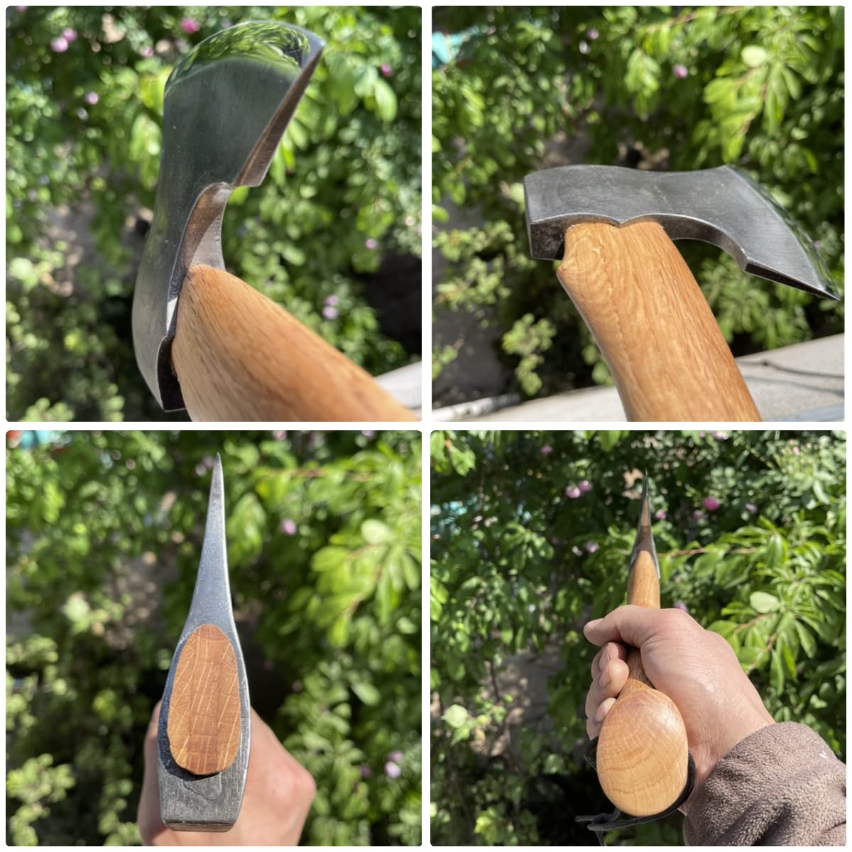 Mastiff Gears® Master Hand-Forged Camping Hatchet with Wooden Handle - Bushcraft, Hunting & Survival Axe for Outdoor Adventures (Elven Axe Design) - Perfect for Camping, Wood Splitting & Wilderness Survival