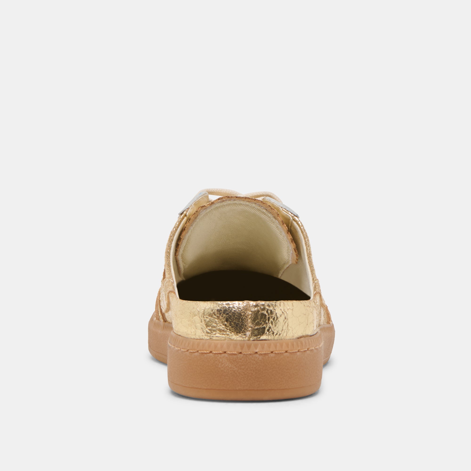 Distressed Leather Notice Slide Sneakers in Gold - Comfortable Slip-On Shoes for Casual Wear, Street Style & Everyday Outfits