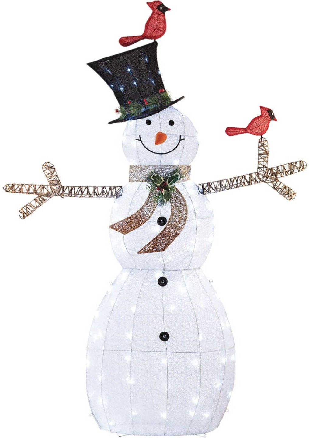 6' Cool White LED Mesh Cloth Snowman Lighted Decoration - Outdoor Christmas Yard Decor for Holiday Party & Winter Festival