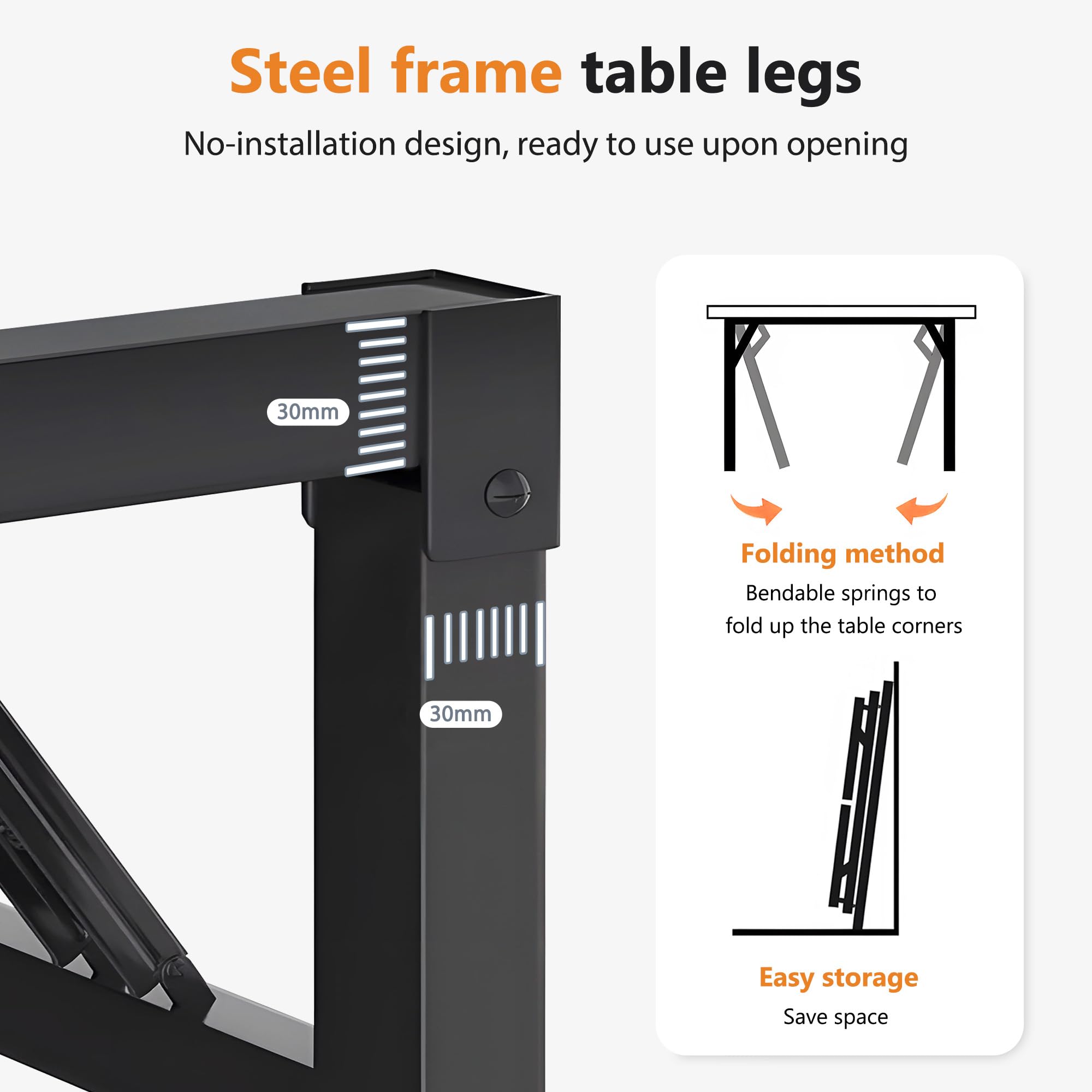 DlandHome 31.5 Inch Folding Computer Desk - Compact Writing Desk for Home Office, Small Spaces | No Assembly Required Retro Design | Perfect for Dorm Rooms, Apartments & Workspaces