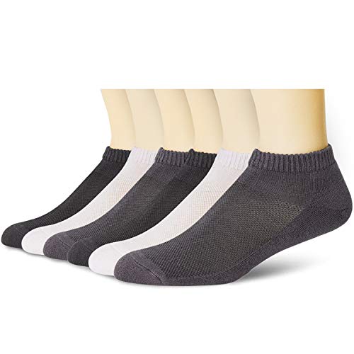 Low Cut/6 Pairs Blk/Wht/Grey