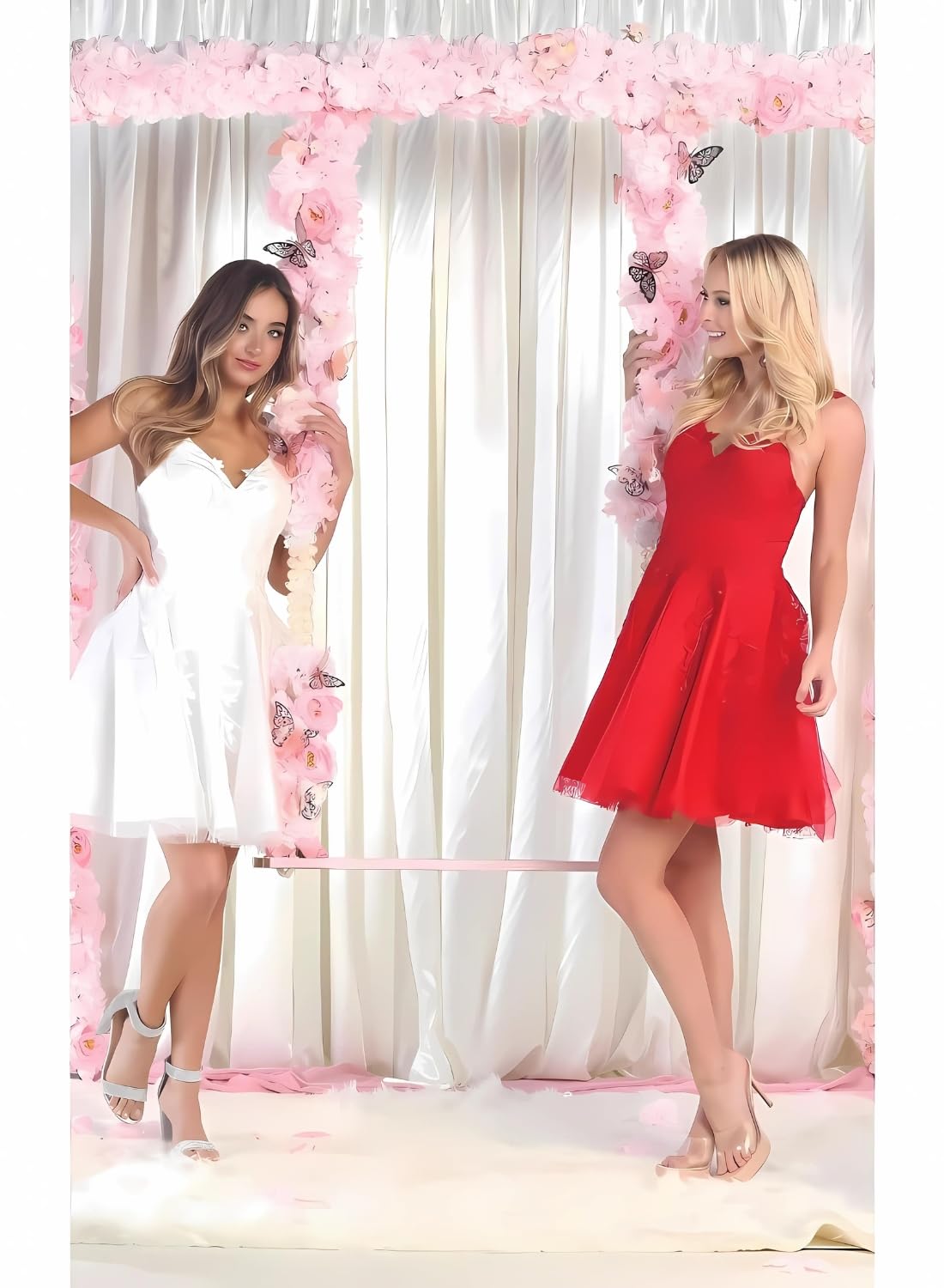 Floral Embroidered Lace A-Line Bridesmaid Dress - Elegant Short Homecoming Dress for Women | Perfect for Weddings, Prom & Special Occasions