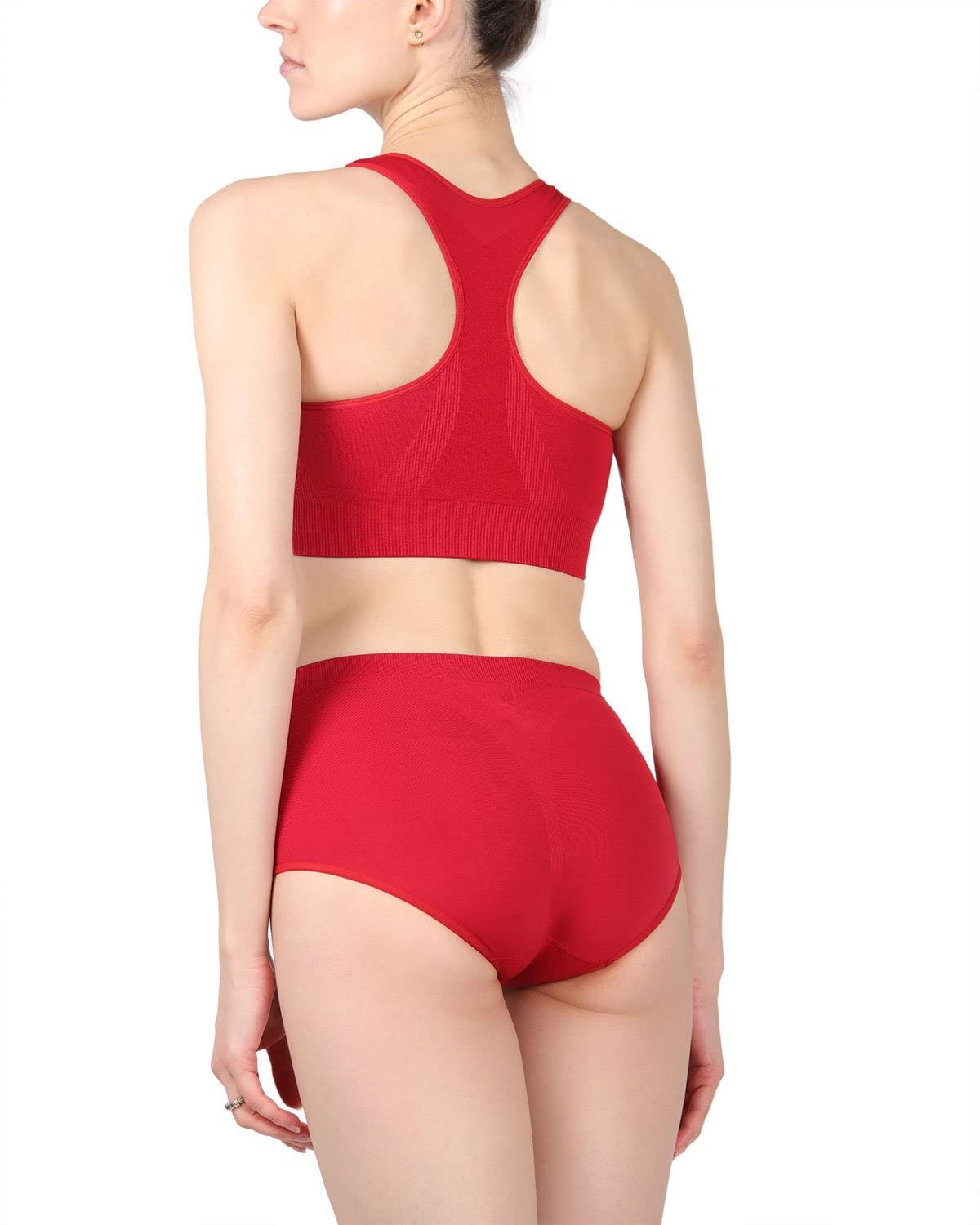 SlimMe Racerback Sports Bras for Women - Seamless Workout Bra with Comfortable Compression - Sizes Small to Q2 - Perfect for Yoga, Gym & Running