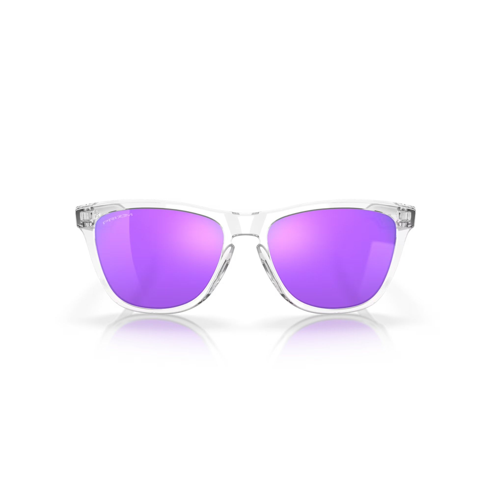 Oakley Frogskins Sunglasses - Polished Clear Frame with High-Performance Lenses for Men & Women - Perfect for Outdoor Sports, Running, and Casual Wear