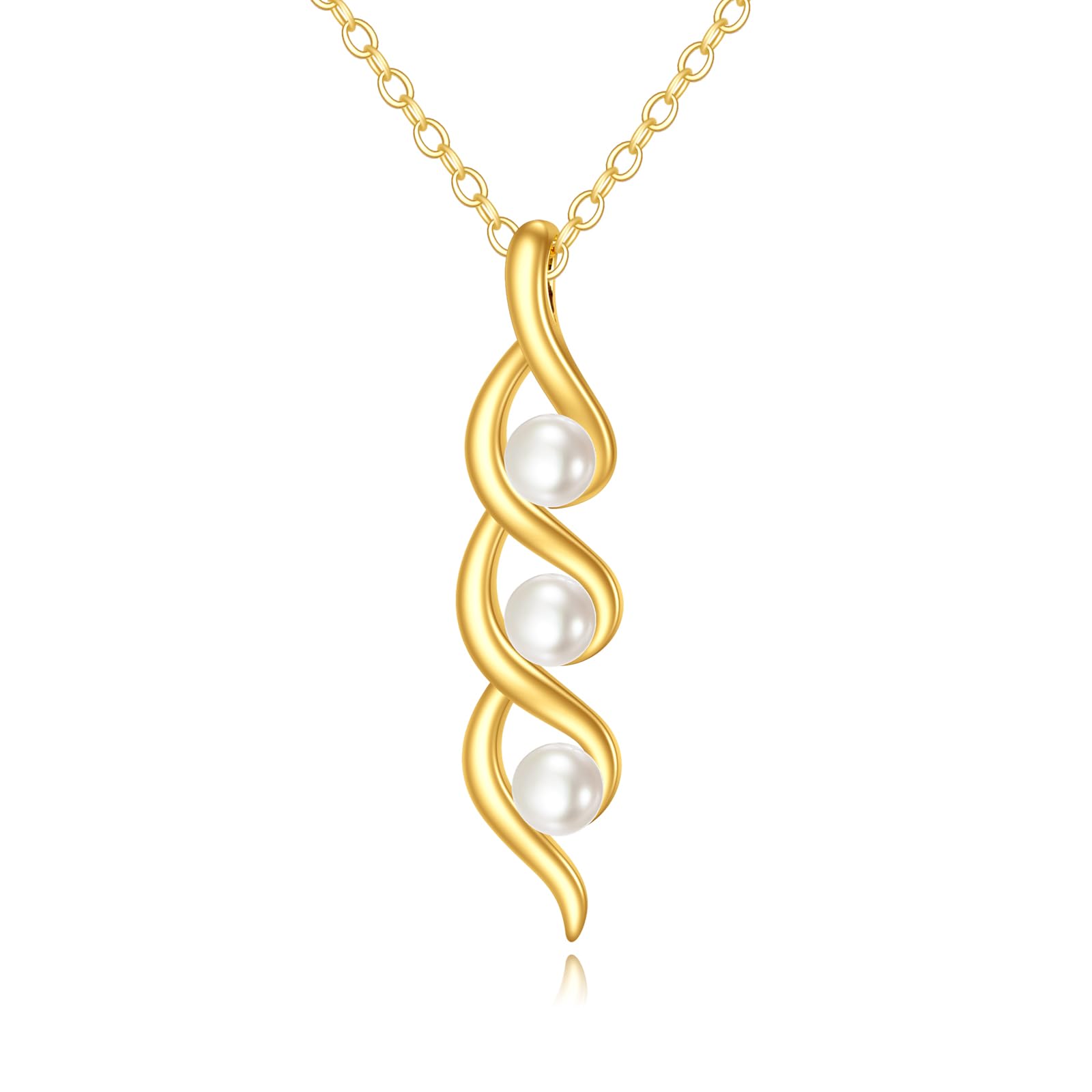 14K Solid Gold Infinity Love Necklace with Freshwater Cultured Pearl - Real Gold Jewelry for Women | Anniversary, Birthday & Valentine's Day Gift | Perfect for Weddings, Date Nights & Special Occasions