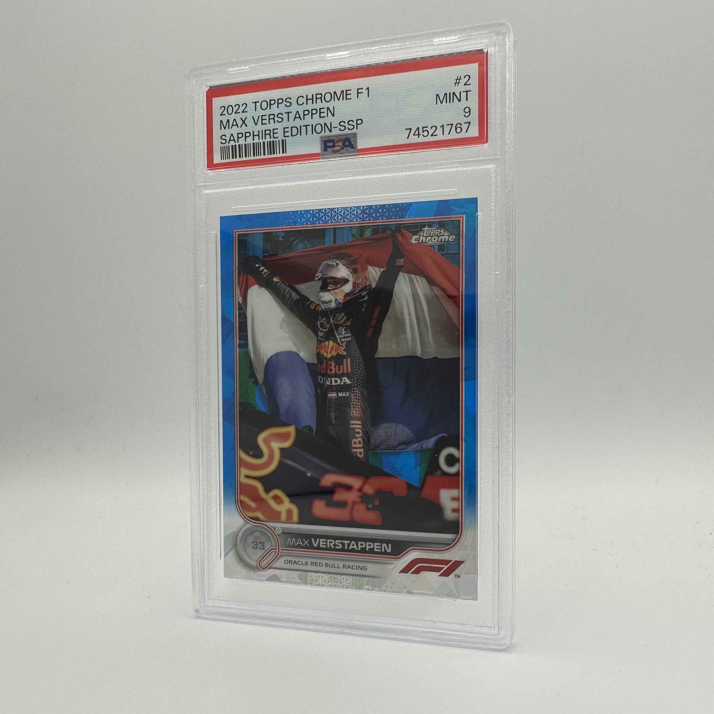 PSA 9 Graded MAX VERSTAPPEN #2 SAPPHIRE EDITION SSP Image Variation - Rare Collectible Trading Card for F1 Fans & Sports Memorabilia Enthusiasts