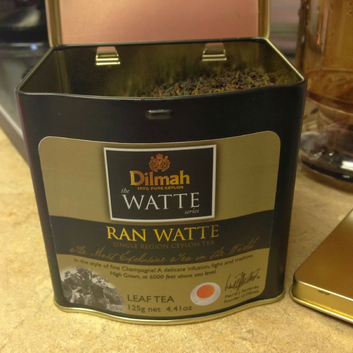 Premium Dilmah Ran Watte Single Region Pure Ceylon Loose Leaf Black Tea - 125g (4.41oz) Tin Caddy x 3 Pack - Perfect for Afternoon Tea, Gifts & Tea Ceremonies