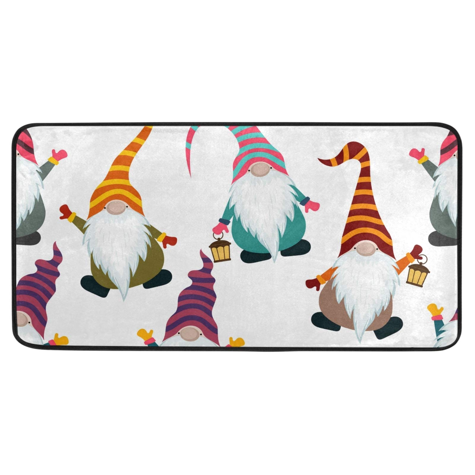 Funny Christmas Gnomes Kitchen Rug - Anti-Fatigue Non-Slip Floor Mat, Oil & Stain Resistant, Easy to Clean - Perfect for Kitchen, Bathroom, Indoor & Outdoor Use as Doormat or Comfort Mat