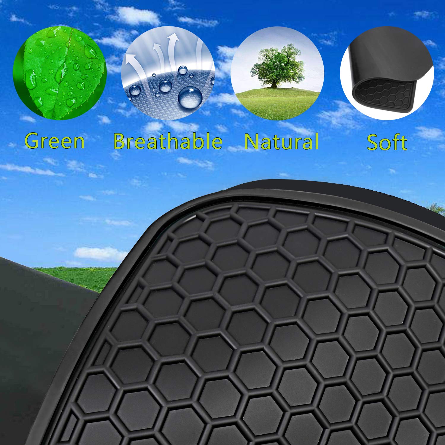 Premium Custom Fit Car Floor Mats for Honda Fit 2015-2020 - All Weather Heavy Duty Rubber Floor Liners Set (4-Piece) - Black Odorless Protection - Perfect for Daily Commute, Road Trips & Winter Driving
