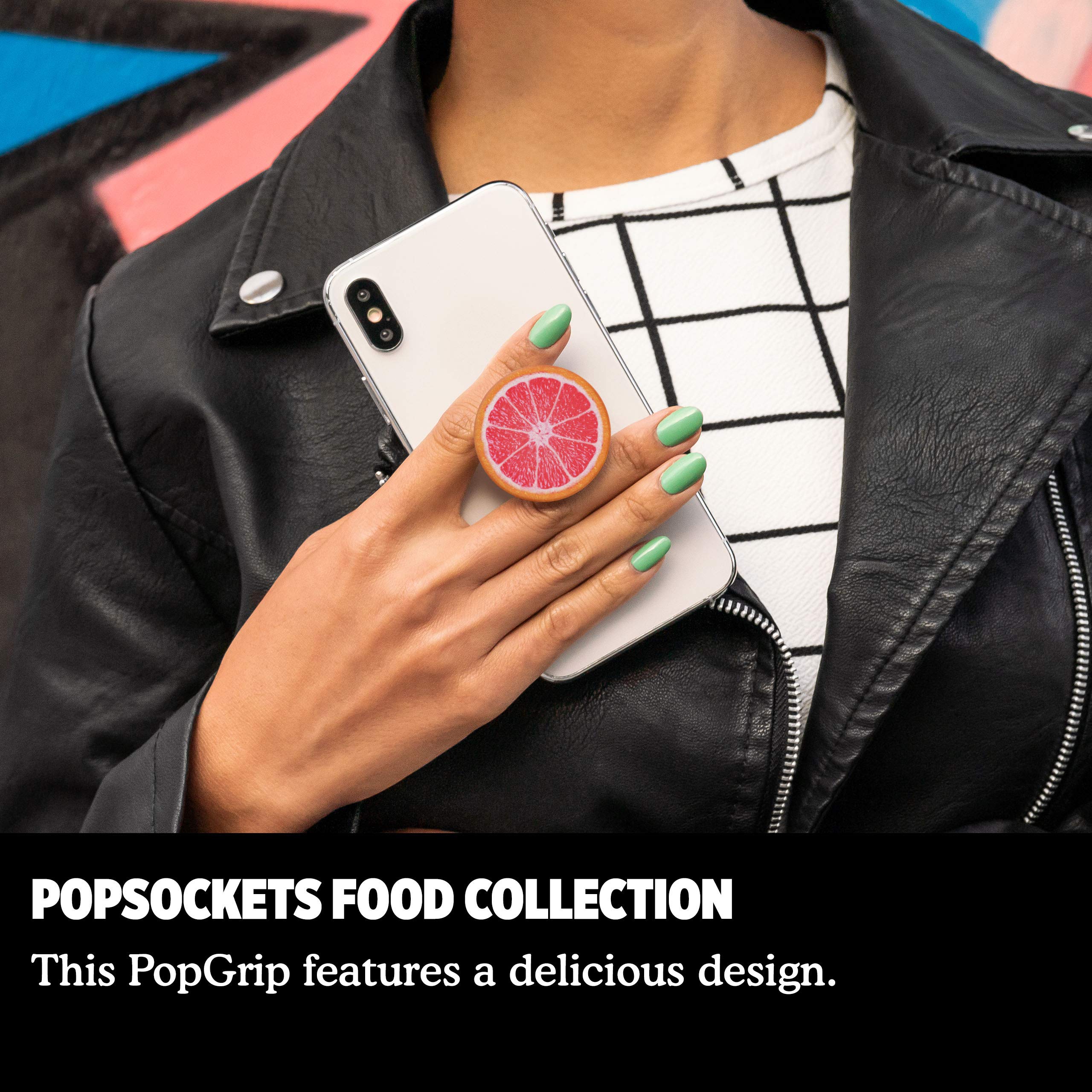 PopSockets Expanding Phone Grip with Kickstand - Grapefruit Slice Design for iPhone & Android | Perfect for Selfies, Video Calls & Hands-Free Viewing