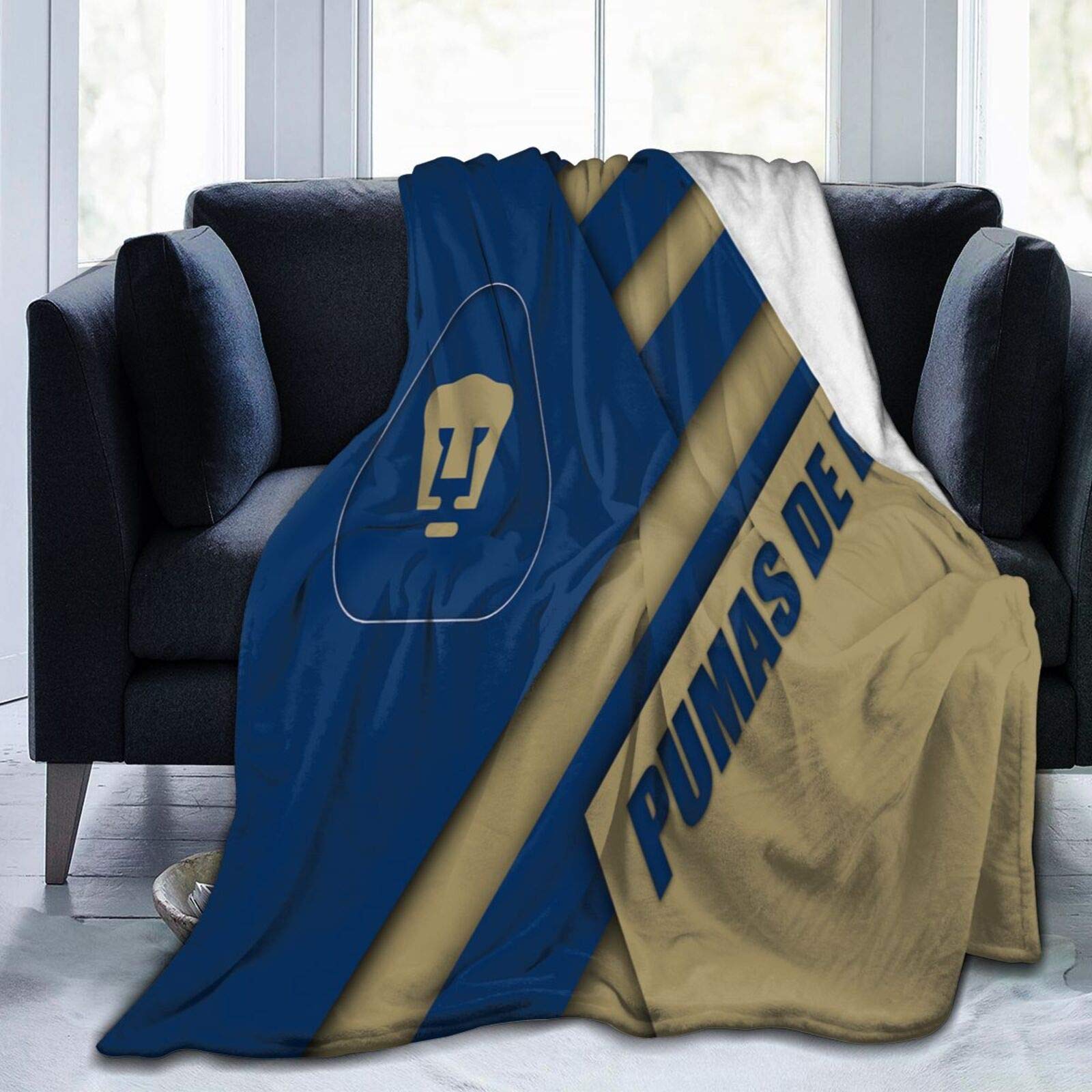 Club Universidad Nacional Flannel Fleece Blanket - Ultra Soft Micro Fleece Throw Blanket for Bed, Couch & Travel - Cozy Blanket for Movies, Living Room & Outdoor Camping