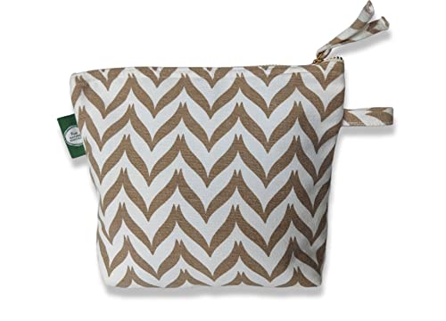 Pure Nature Essentials Medium Cotton Wash Pouch - Eco-Friendly Green Travel Cosmetic Bag for Toiletries | Perfect for Gym, Travel & Daily Organizer