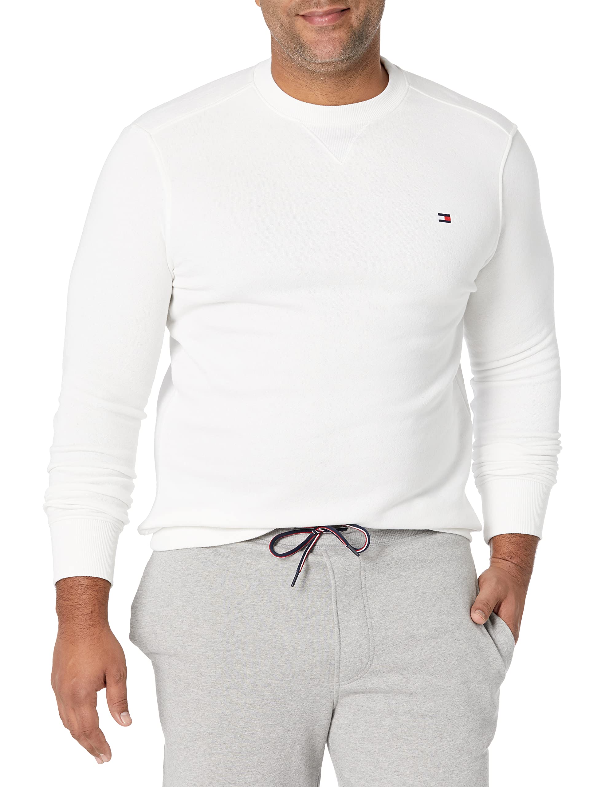 Tommy Hilfiger Men's Big & Tall Fleece Crewneck Sweatshirt - Soft & Comfortable Pullover for Casual Wear, Lounge & Outdoor Activities