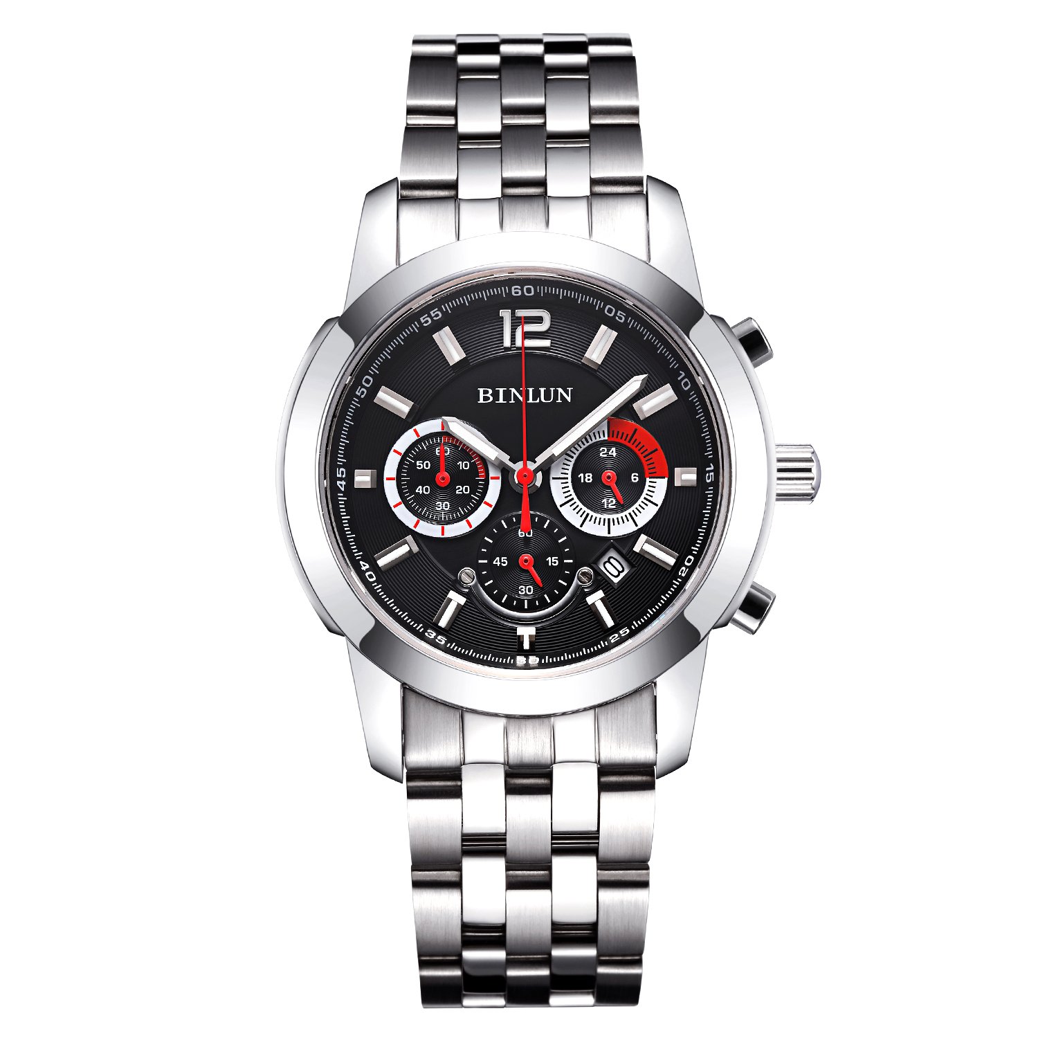 BINLUN Japanese Quartz Stainless Steel Waterproof Watch for Men & Women - Elegant Dress Watch for Business, Casual & Outdoor Activities