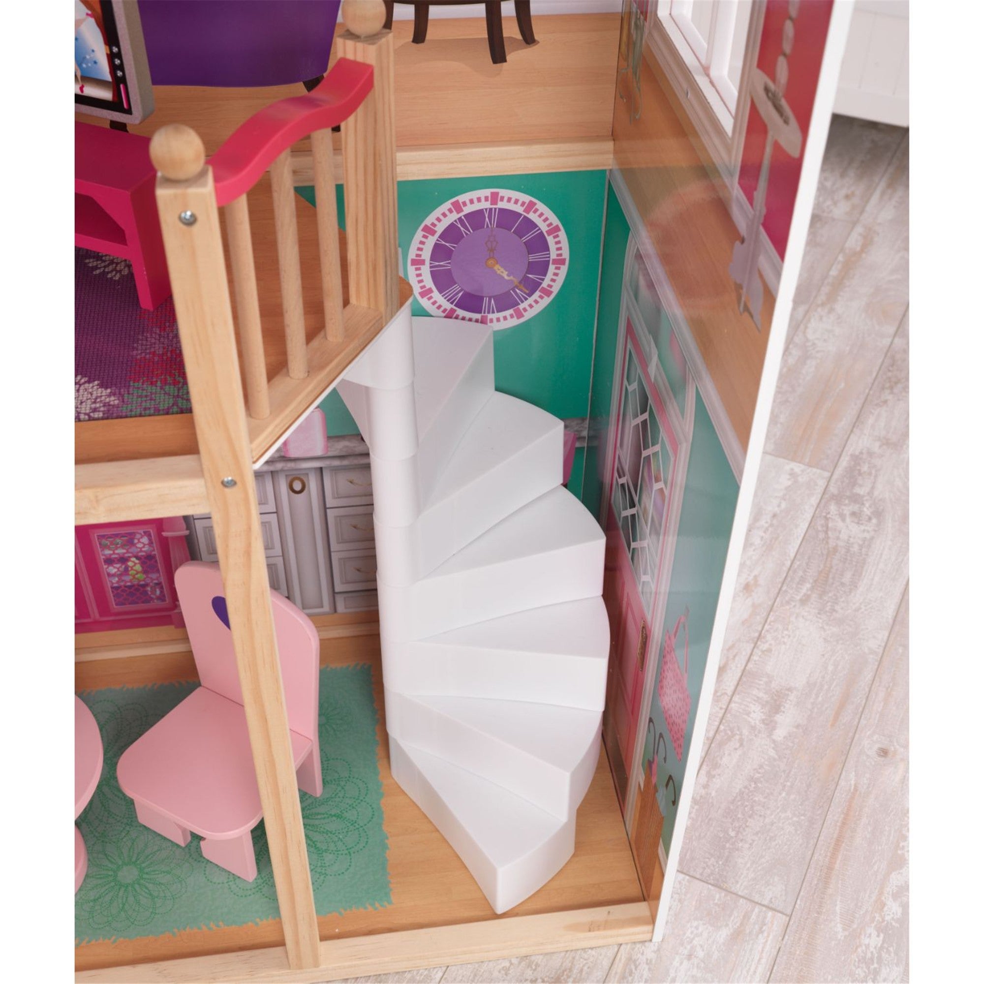 KidKraft 18 Inch Dollhouse - Doll Manor Wooden Playset for Kids | Pretend Play, Imaginative Play & Role Play Scenes for Children Ages 3+