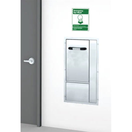 Guardian GBF1735DP Recess Mounted Swing Down Eye & Face Wash Station - Emergency Safety Shower for Labs, Factories & Industrial Workplaces