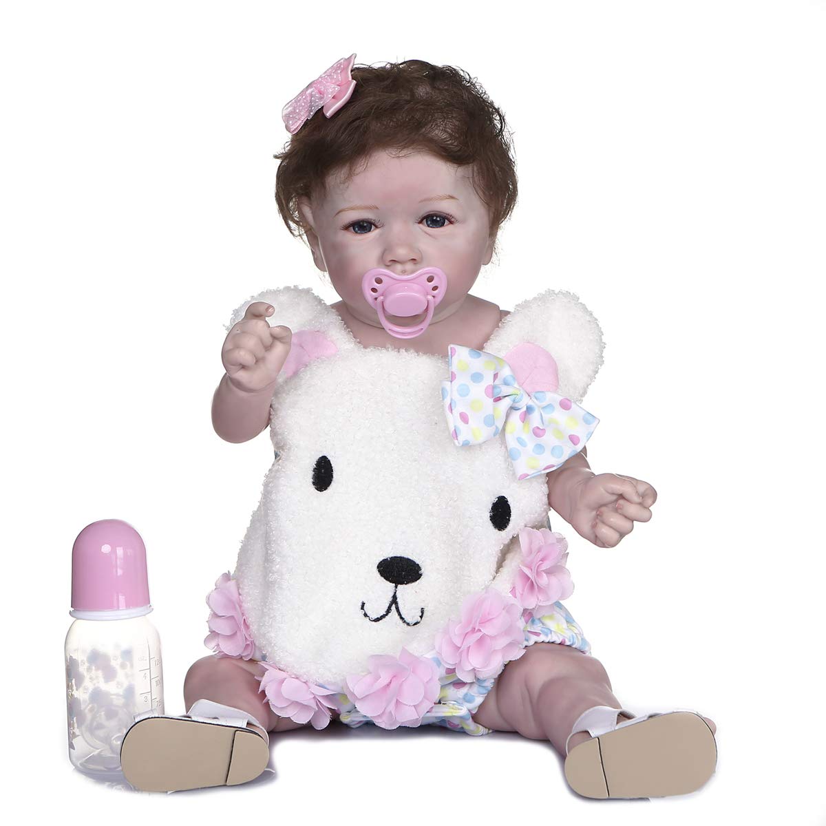 22 Inches Realistic Reborn Baby Doll - Lifelike Silicone Full Body Newborn Girl with Soft Handmade Waterproof Body | Perfect for Collectors, Photography Props, and Therapy Use