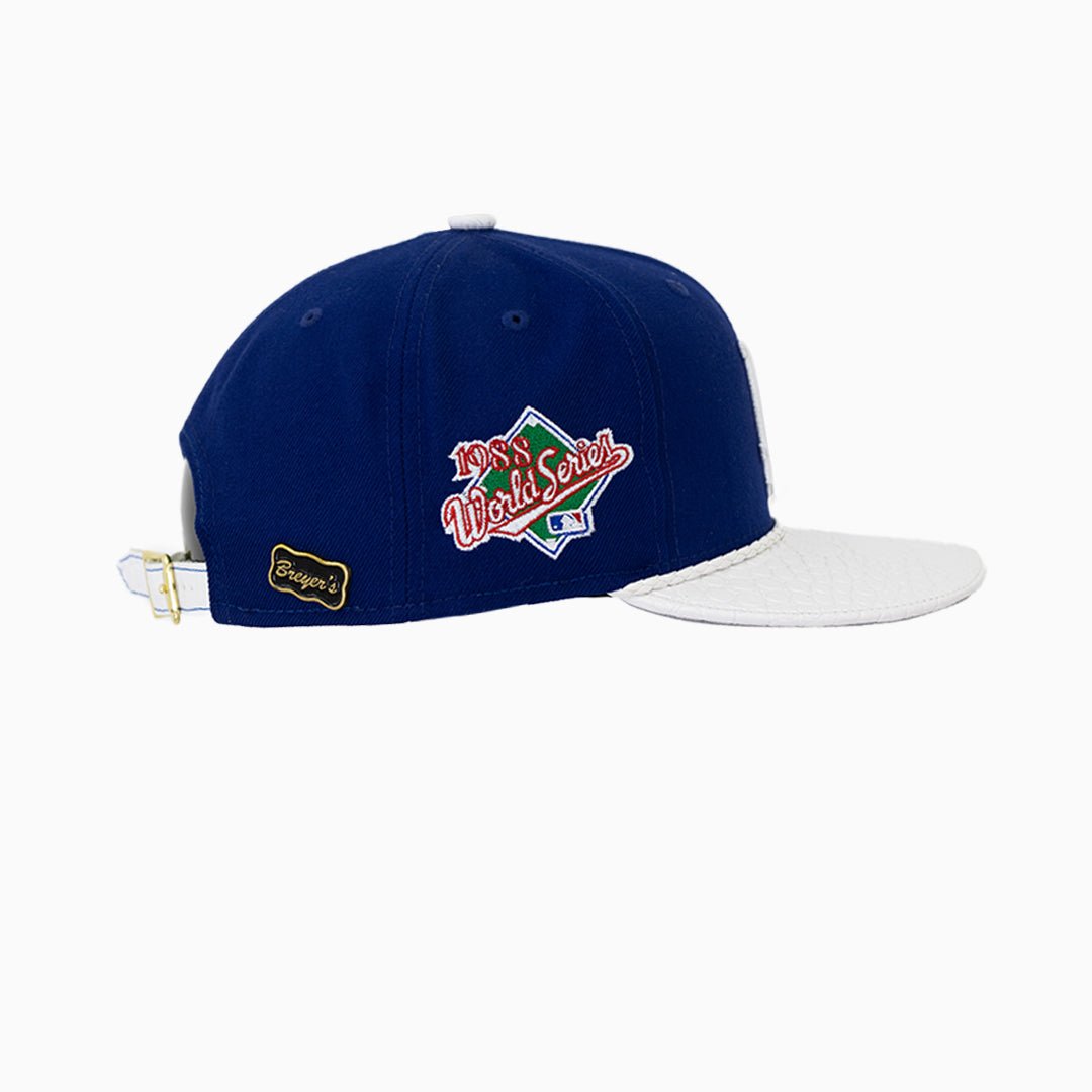 Breyer's Buck 50 Los Angeles Dodgers Baseball Cap with Genuine Leather Visor - Perfect for Game Day, Sports Events & Casual Wear
