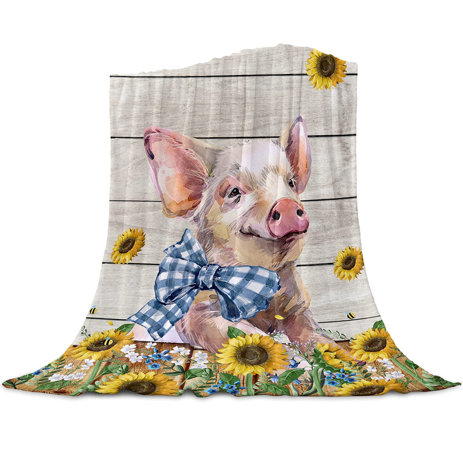 Soft Fuzzy Plush Fleece Throw Blanket for Couch, Sofa or Bed - 60