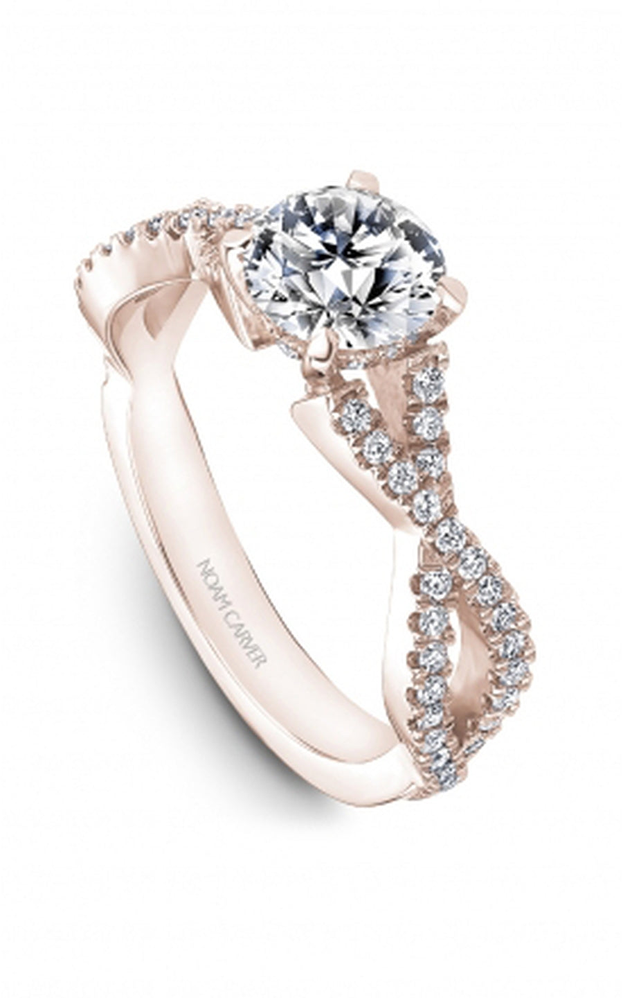 Noam Carver B522 01RA Diamond Engagement Ring for Women - 14K White Gold Bridal Wedding Band, Perfect for Proposals, Anniversaries & Special Occasions