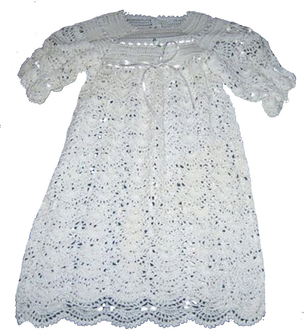 Handmade White Crochet Christening Gown Set for Baby Girls 0-12 Months - Baptism Dress with Matching Booties & Bonnet - Perfect for Christenings, First Communion & Special Occasions