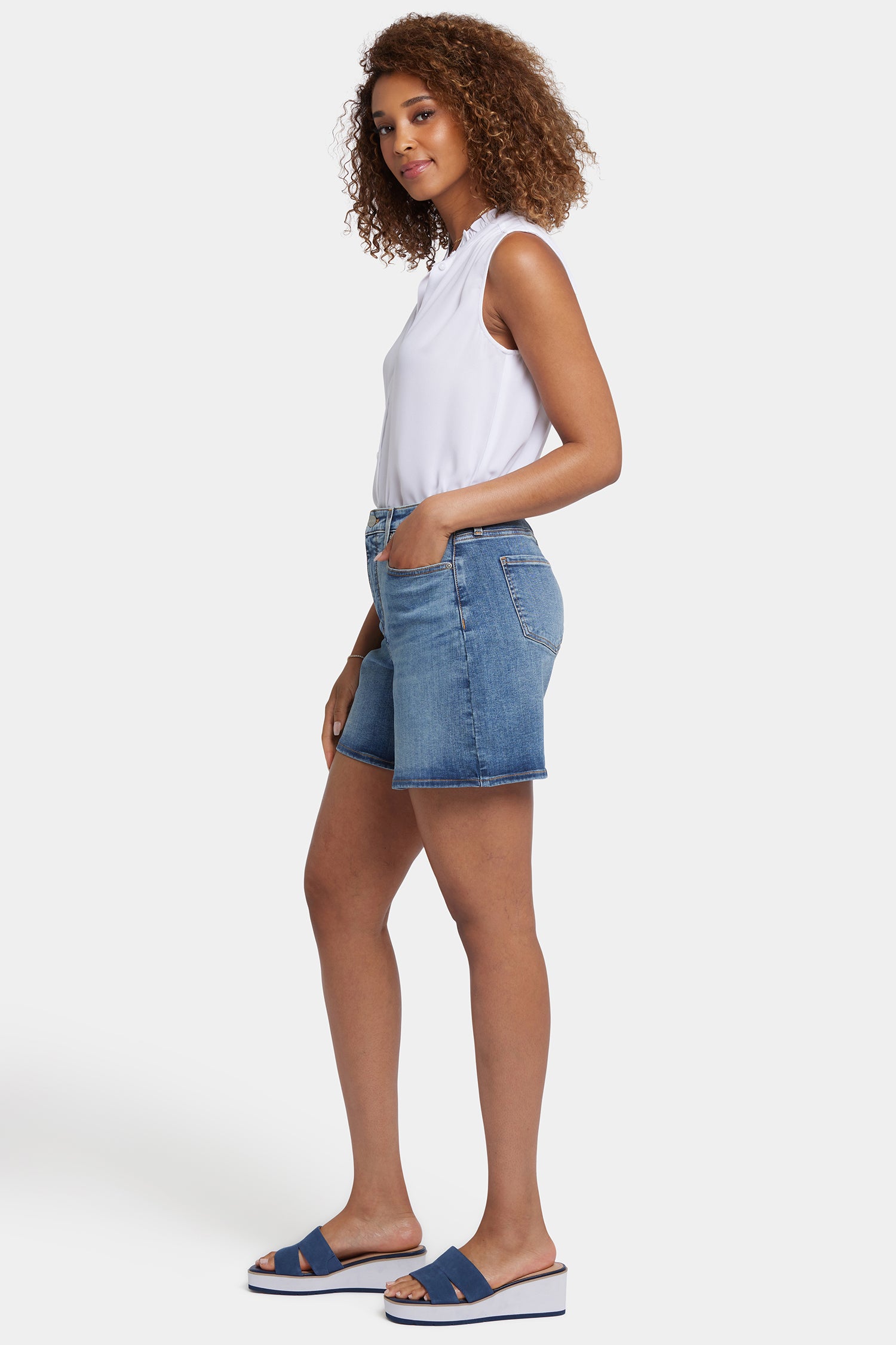 Berkyn Relaxed Fit Denim Shorts for Women - Comfortable Stretch High Waist Casual Summer Shorts | Perfect for Beach, Travel & Everyday Wear