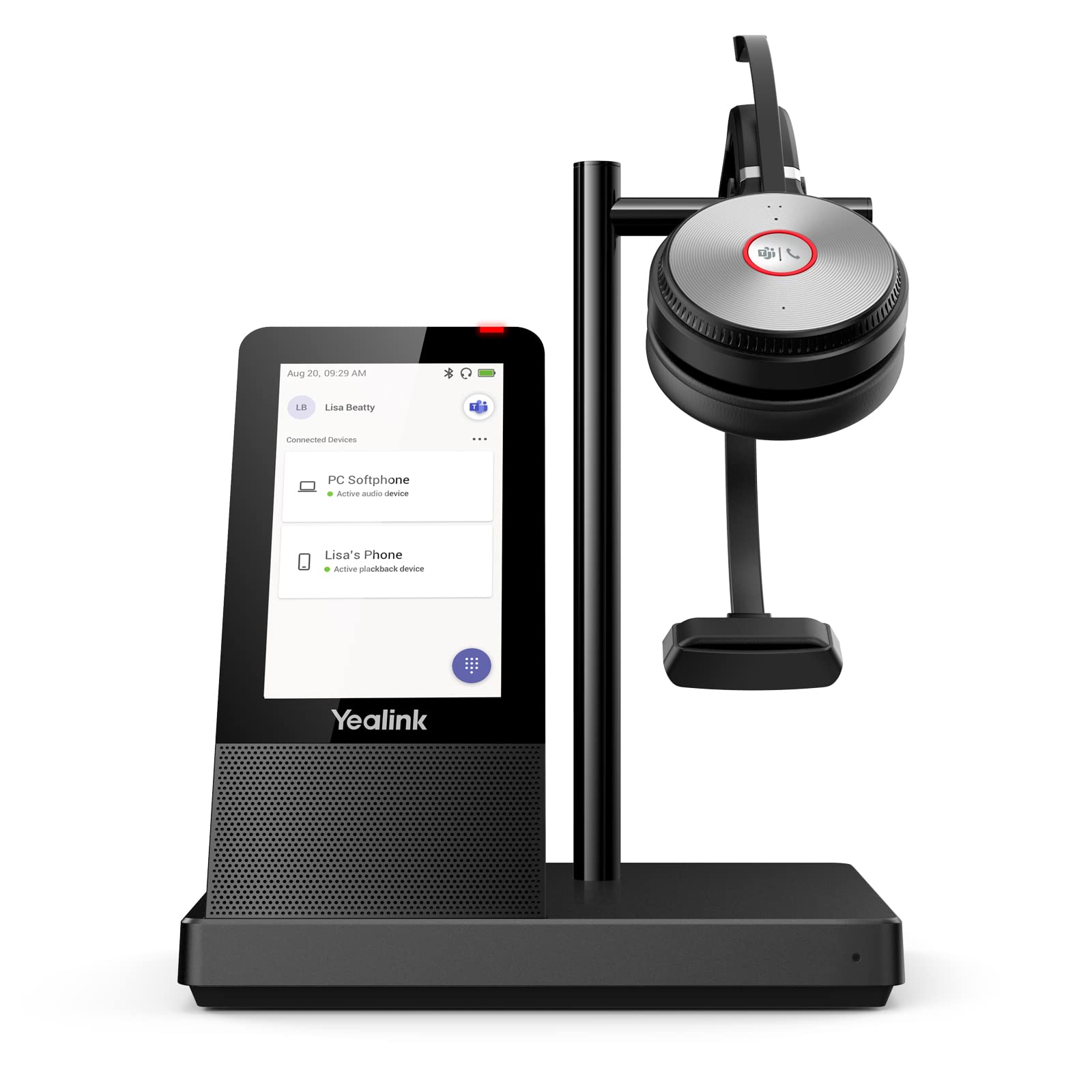 Yealink WH66 Mono Wireless DECT Headset - Teams Certified with 160m/525ft Range, 13H Talk Time, Noise Canceling Mic | Compatible with PC, Laptop, Desk Phone & Cell Phone (USB-A/Bluetooth) | Ideal for Remote Work, Call Centers & Office Communications