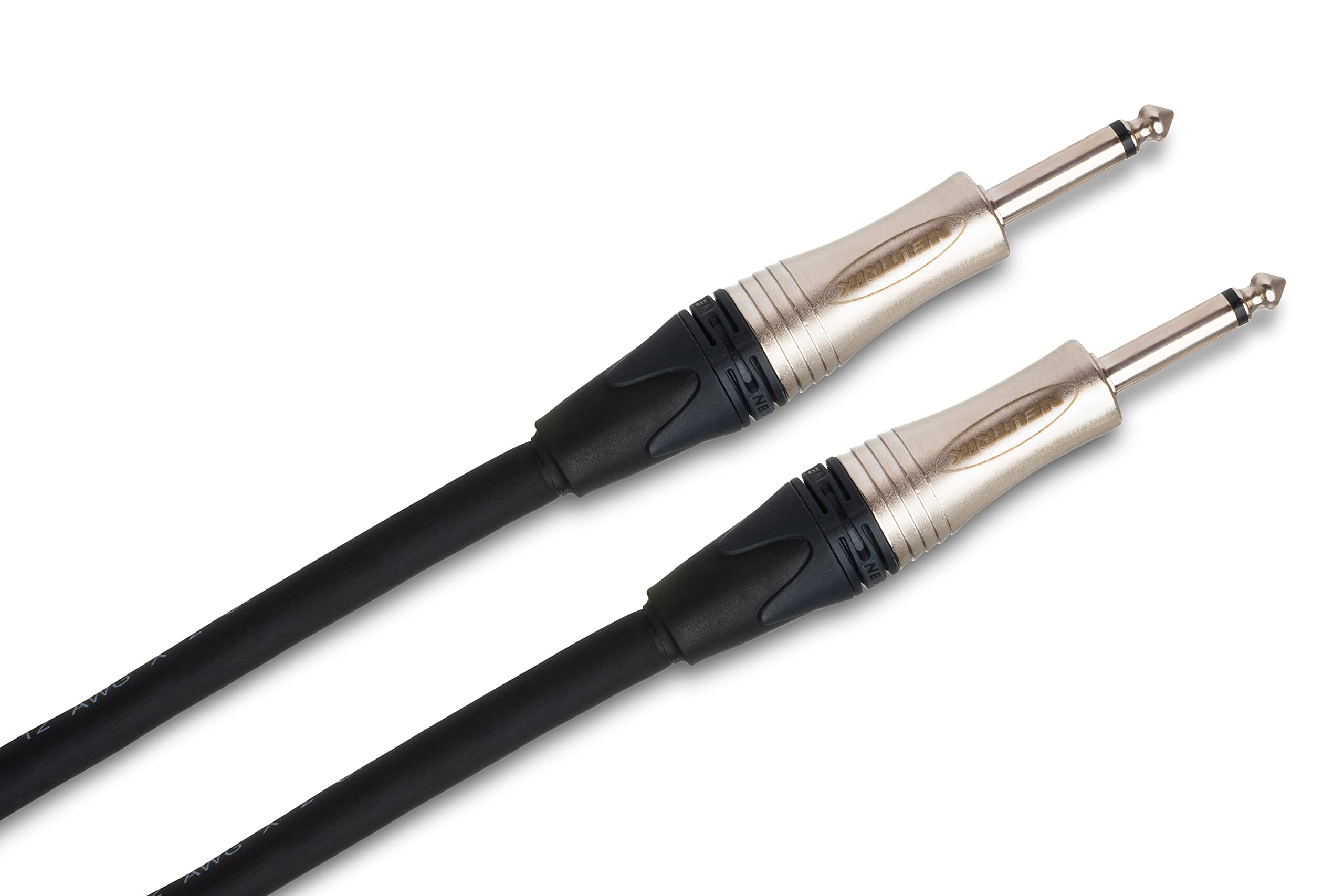 Hosa SKJ Edge Speaker Cables with Neutrik 1/4 Inch TS Connectors - 3 Feet (Black) - Premium Audio Cables for Studio Monitors, PA Systems, and Live Performances