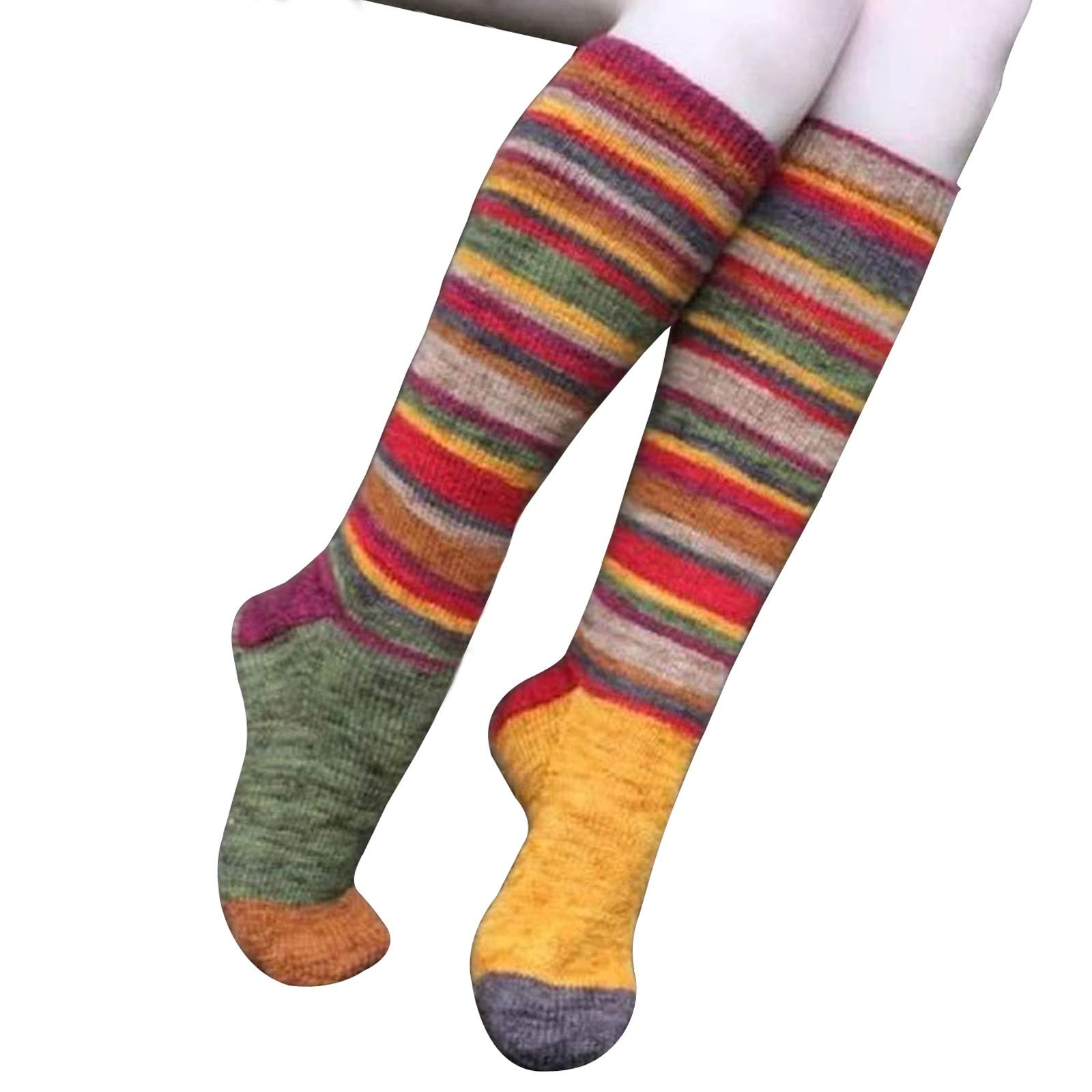 Colorful Striped Cotton Socks for Women - Soft Casual Crew Socks - Perfect for Everyday Wear, Workouts & Fashion Outfits