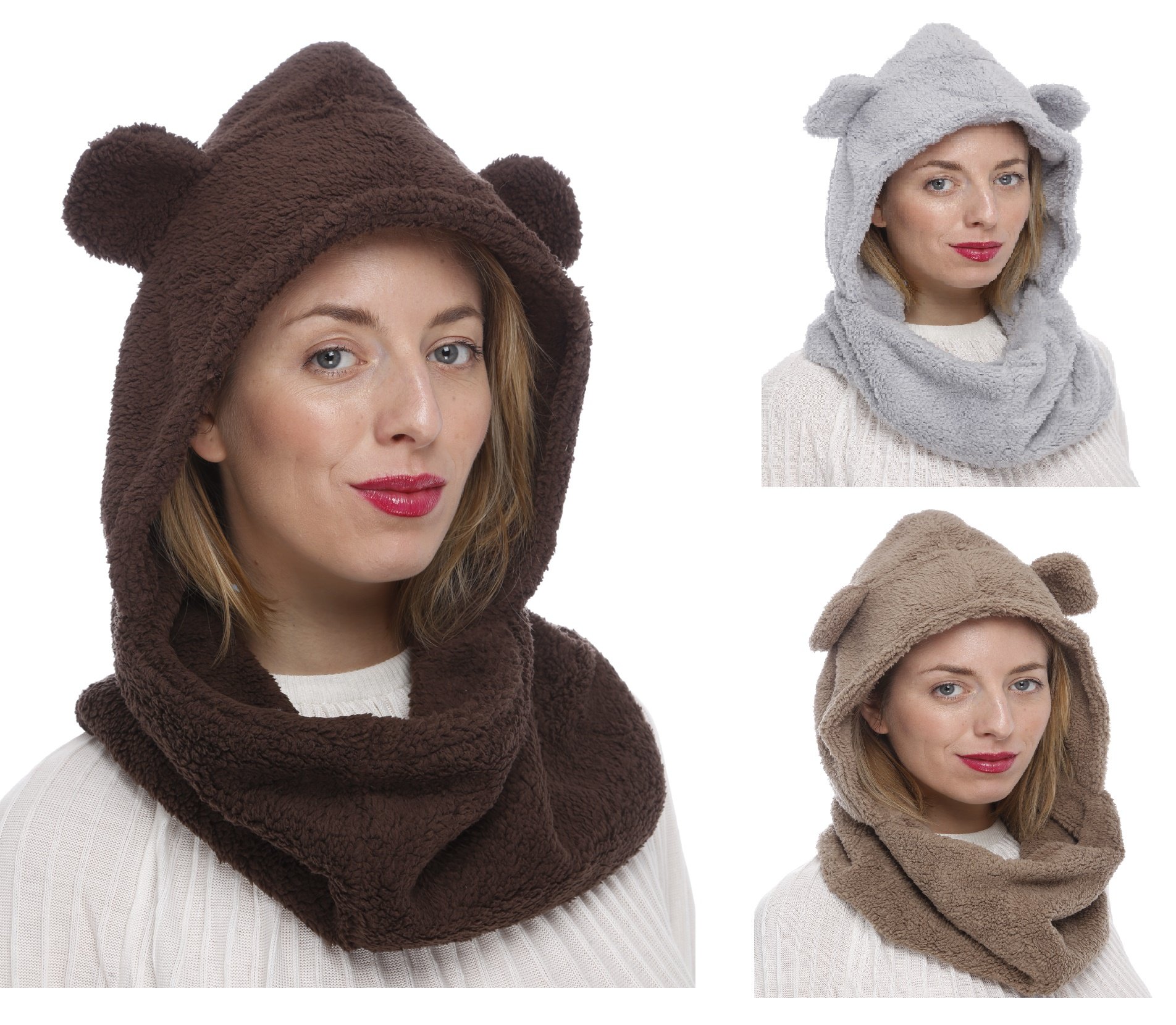 Gilbins 3-Color Unisex Fuzzy Animal Winter Hats for Men & Women - Cozy Fleece Earflap Beanie for Cold Weather, Outdoor Activities & Christmas Gifts