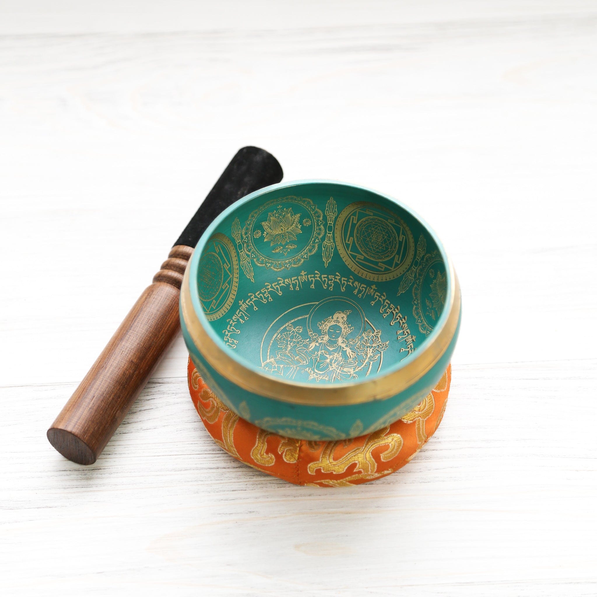 Authentic Green Tara Singing Bowl - Handcrafted Tibetan Meditation Bowl for Relaxation & Healing - Perfect for Yoga, Mindfulness & Sound Therapy