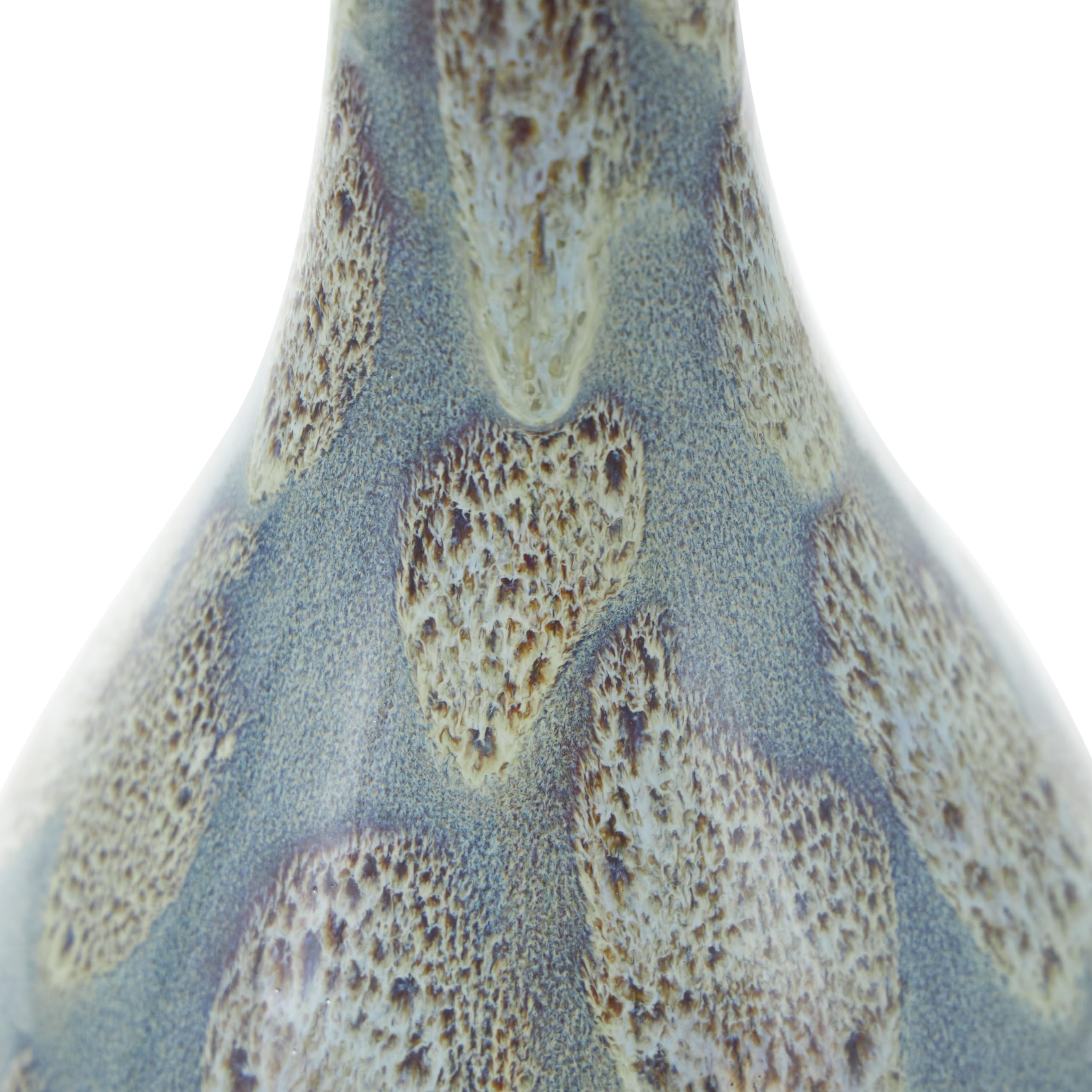 Deco 79 Modern Ceramic Table Lamp Set of 2 - 8x8x32 Inch Abstract Textured Drum Shade Accent Lighting for Living Room, Bedroom, Office - Teal Blue Home Decor