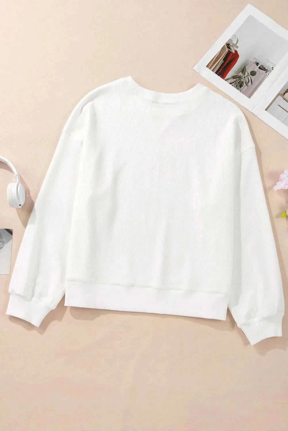 Women's Bow Round Neck Long Sleeve Sweatshirt - Soft Casual Pullover for Fall & Winter - Perfect for Work, Dates and Everyday Wear