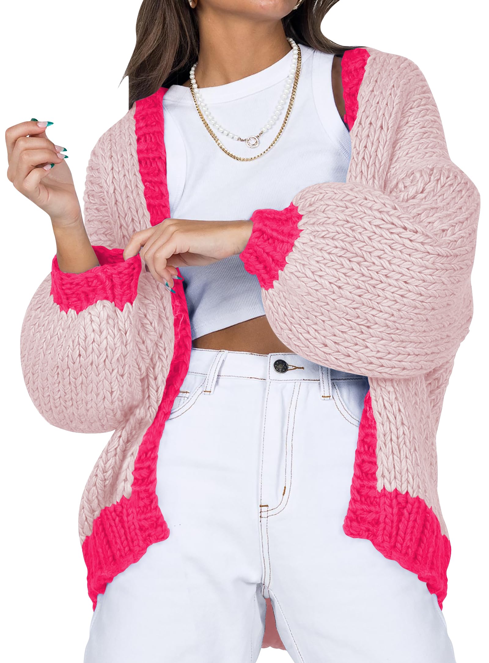 Trendy 2024 Cakulo Women's Chunky Knit Cardigan Sweater - Oversized Winter Open Front Coat for Casual Outfits & Cozy Home Wear