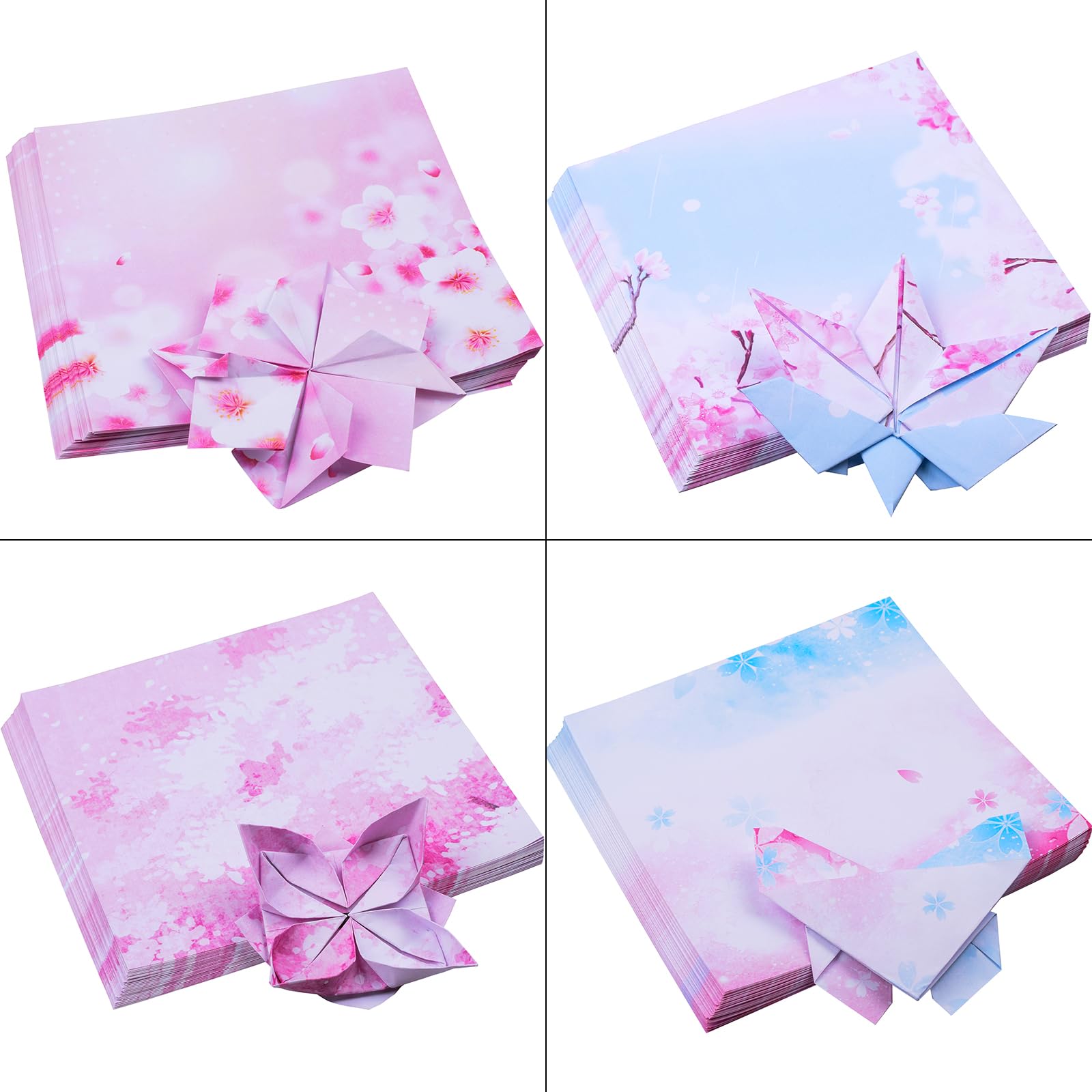 200 Sheets Double-Sided Origami Paper - 5.6 x 5.6 Inch Colorful Flower Pattern Wrapping Paper Kit for DIY Arts & Crafts | Perfect for Gift Wrapping, Scrapbooking, and Japanese Paper Folding Projects