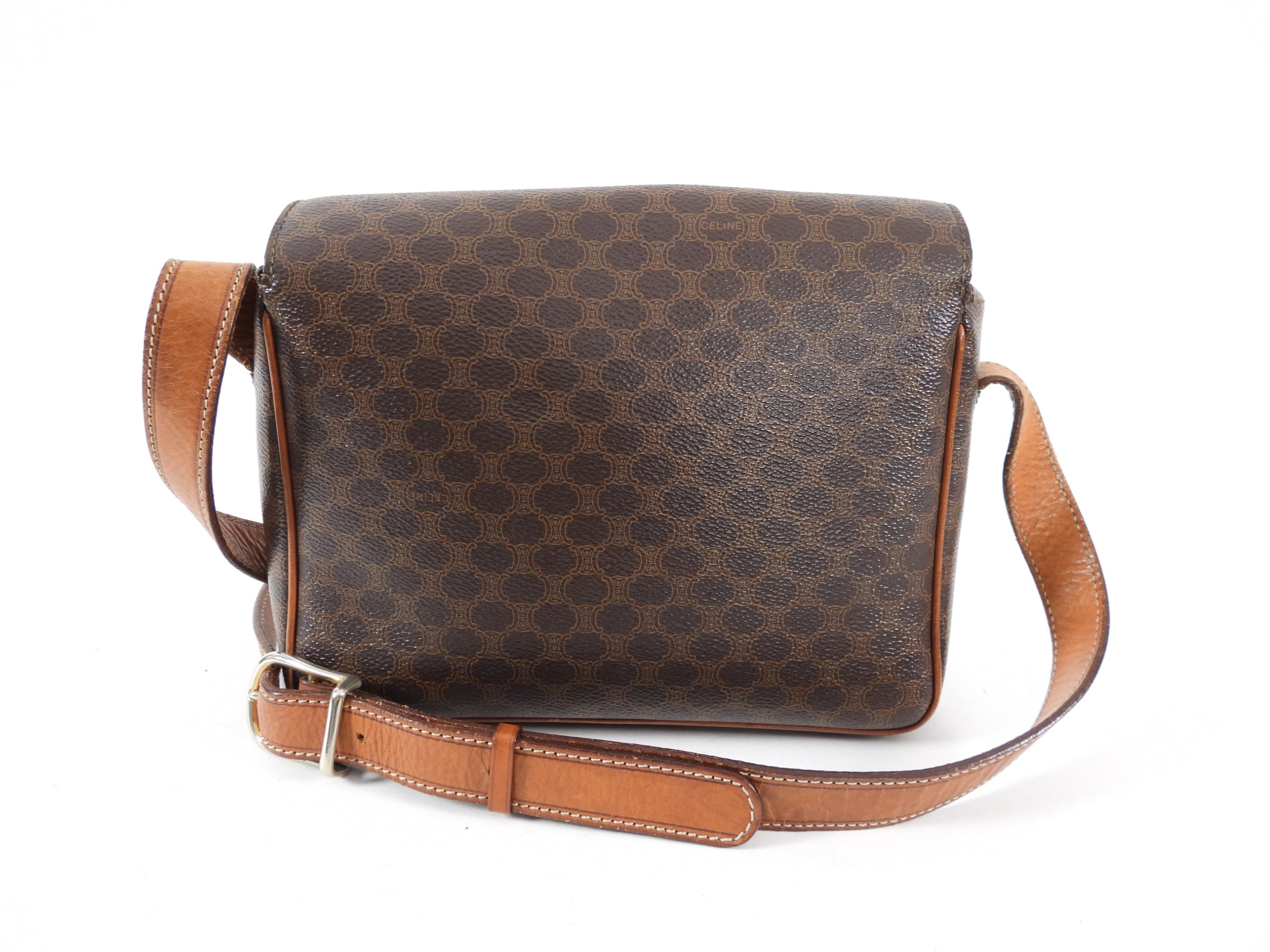 Vintage Celine Macadam Coated Canvas Crossbody Bag from 1980s - Retro Shoulder Purse for Women, Perfect for Daily Use & Special Occasions