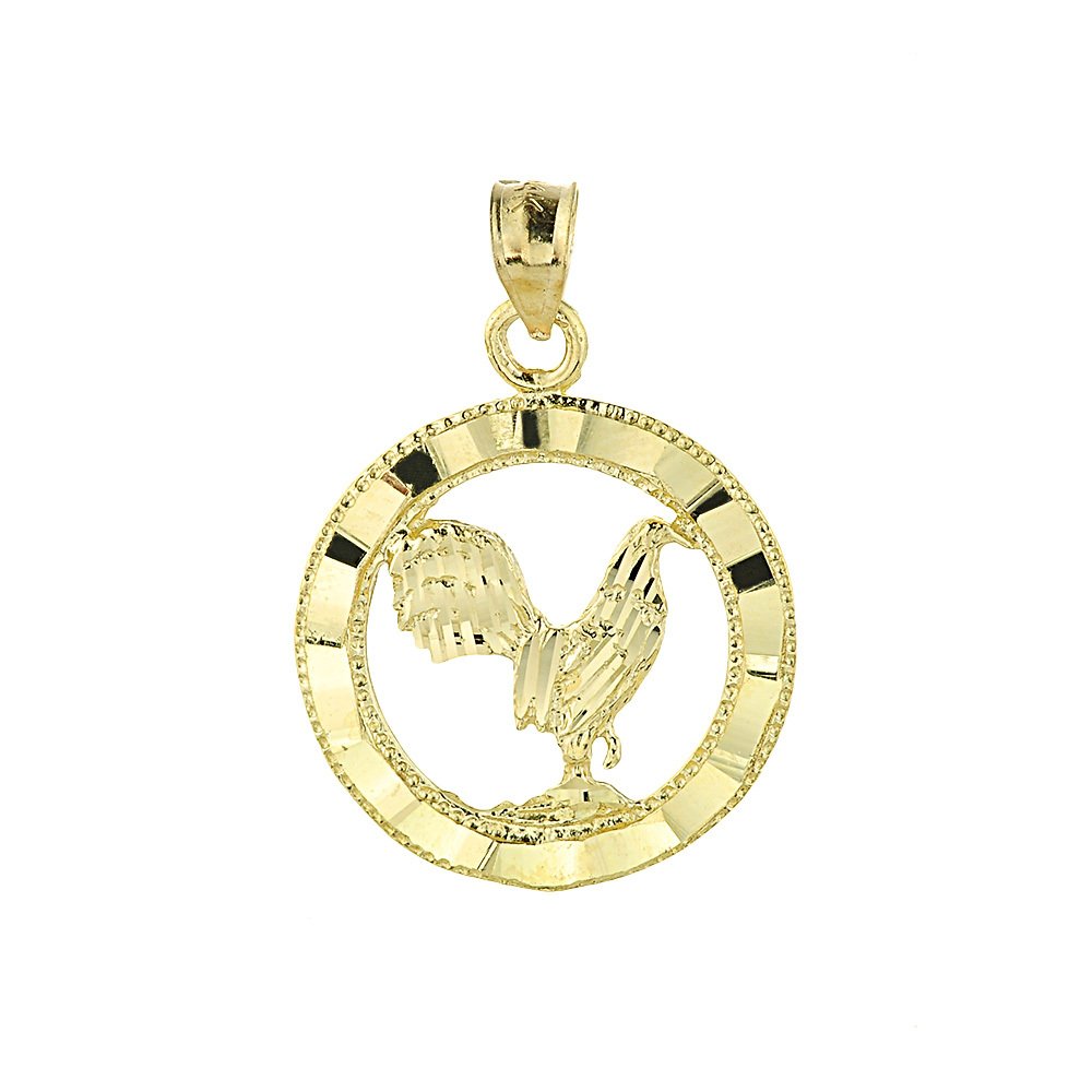 10K Yellow Gold Chinese Zodiac Rooster Bracelet Charm - Good Luck Amulet for Protection & Fortune | Perfect for Birthdays, Gifts & Feng Shui Jewelry Collection