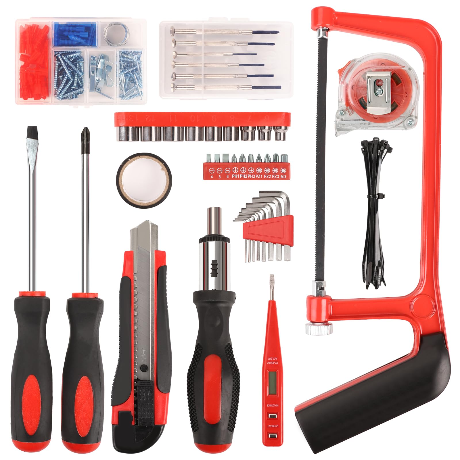 COMOWARE 177-Piece Home Tool Kit - Complete Household & Automotive Tool Set with Socket Wrench, Screwdrivers & Plastic Toolbox | Perfect for DIY Repairs, Home Maintenance, RV & Truck Tool Kit