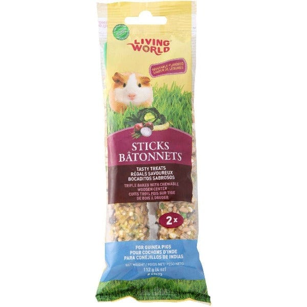 Living World Vegetable Flavor Guinea Pig Treat Sticks - Healthy Natural Chew Snacks for Small Pets - Perfect for Cage Enrichment & Bonding Time