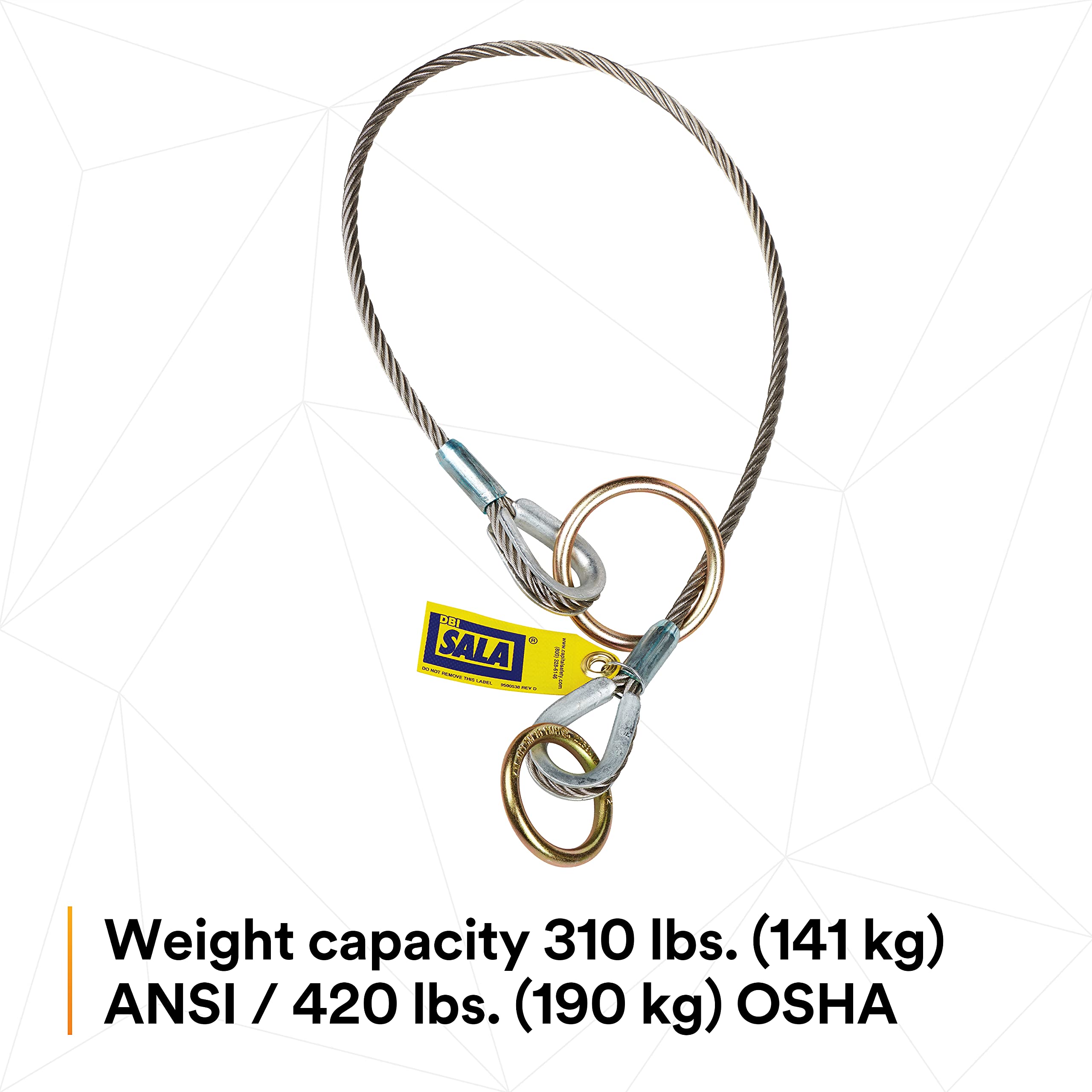 3M DBI-SALA 5900553 Reusable Cable Tie-Off Adapter - Secure Fall Protection for Construction & Roofing Safety | OSHA Compliant