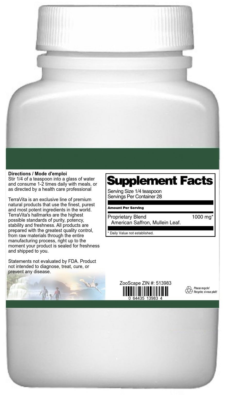 Premium Saffron & Mullein Herbal Powder - 1 oz (ZIN: 513983) | Immune Support Supplement for Tea, Smoothies & Wellness Recipes
